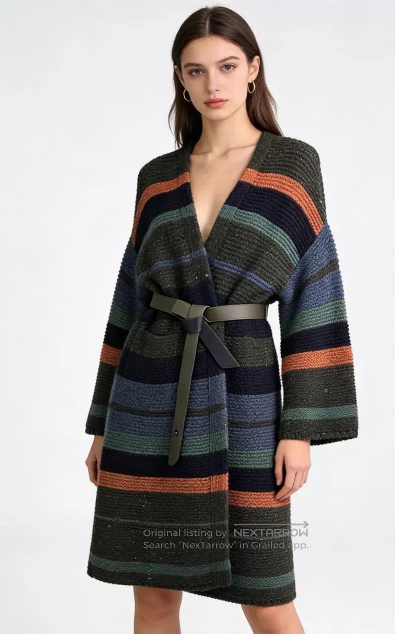 Loro Piana Loro Piana Long-Sleeve Color-Blocked Knit Cardigan Size S / US 4 / IT 40 - 1 Thumbnail