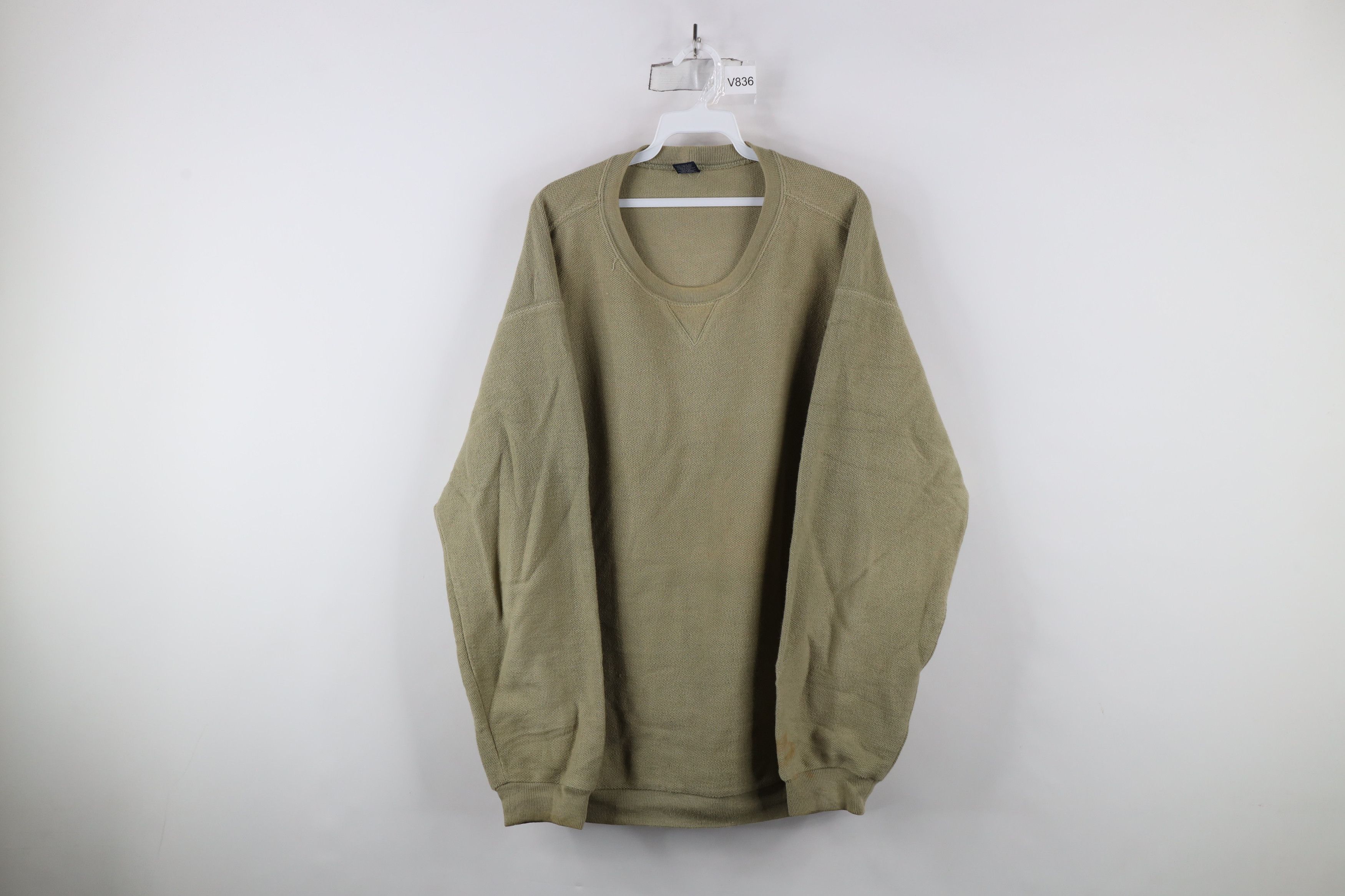Lands' End × Vintage Vintage 90s Lands End Blank Thermal Waffle Knit Sweater USA Size US L / EU 52-54 / 3 - 1 Thumbnail