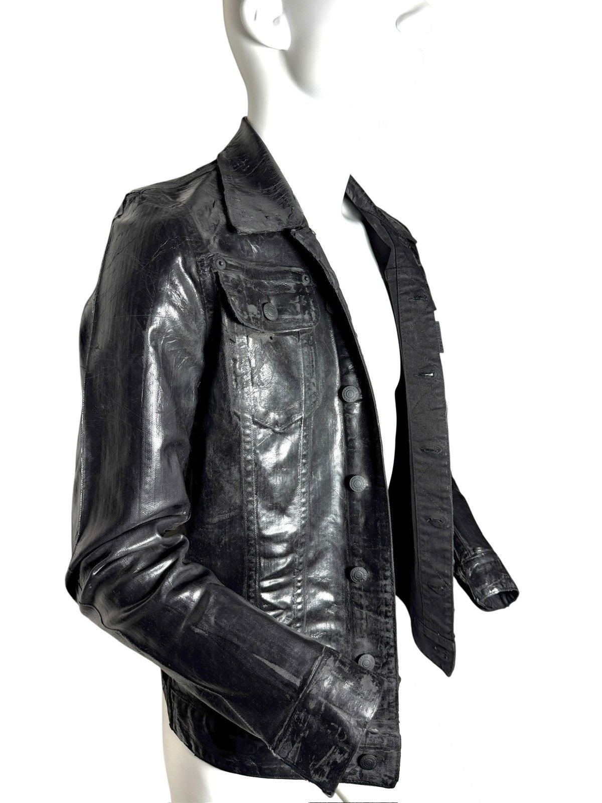Dsquared2 Dsquared2 Coated Denim Jacket - Black Wax Finish Size US S / EU 44-46 / 1 - 4 Thumbnail