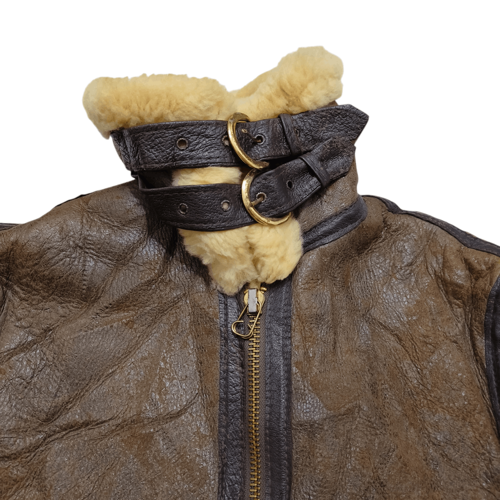 Schott Vintage 70s Schott Bros USAAF B-3 Shearling Leather Jacket Size US S / EU 44-46 / 1 - 4 Thumbnail