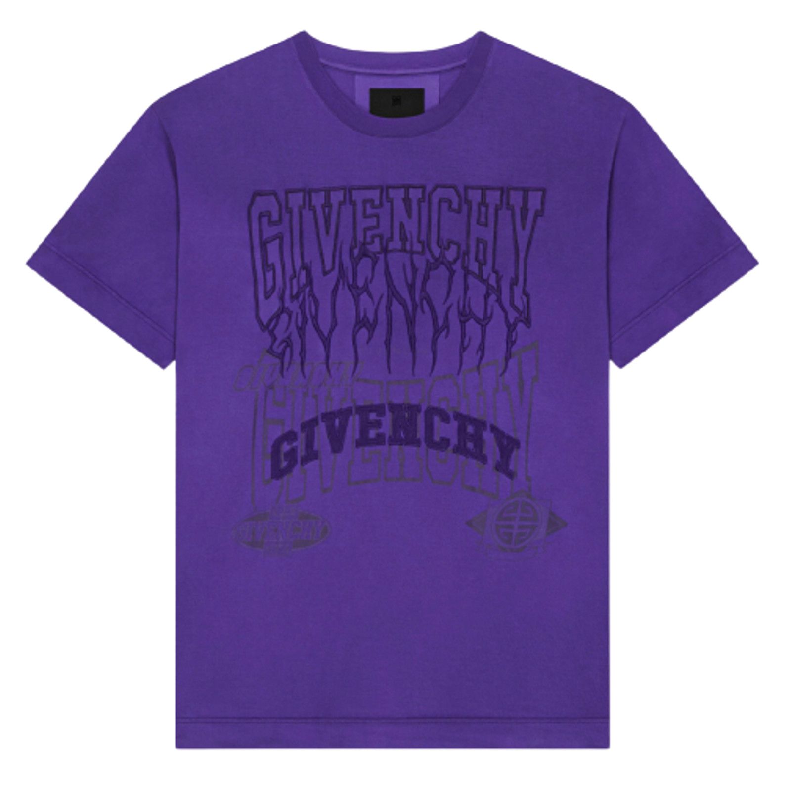 image of Givenchy Oversized Logo Embroidered Short Sleeve Tee Shirt, Men's (Size XS)