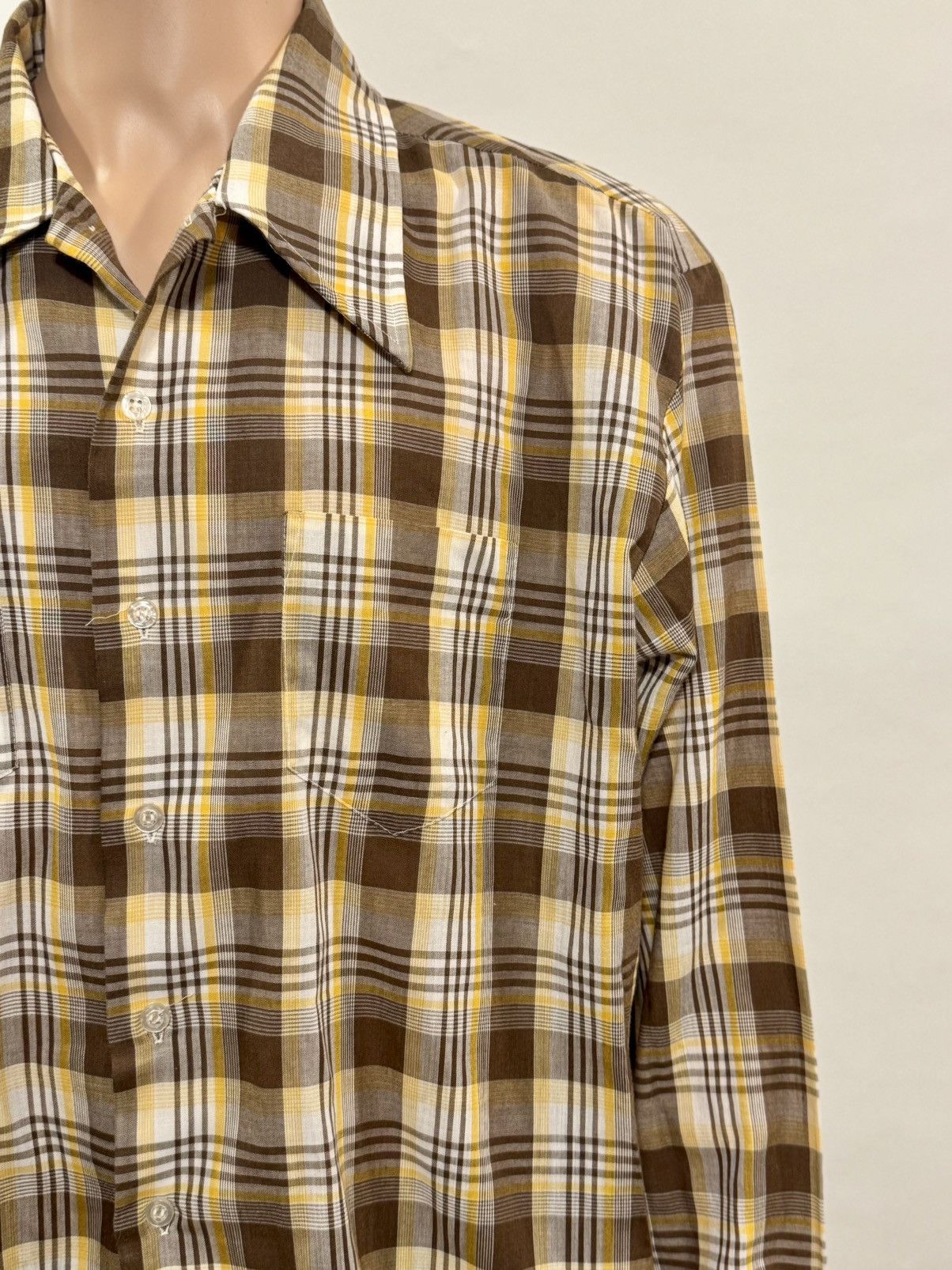 Vintage Men’s 1970’s Plaid Shirt Size US XL / EU 56 / 4 - 4 Thumbnail
