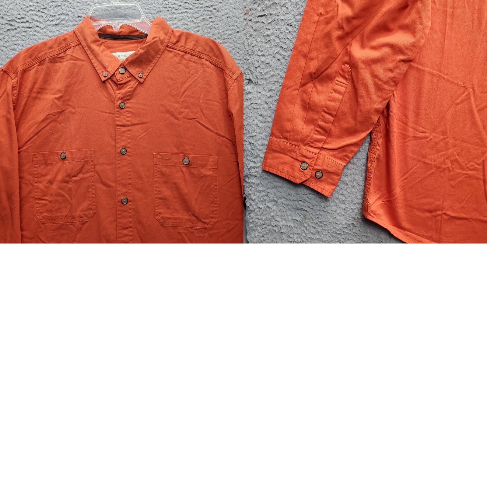 The Territory Ahead Territory Ahead Mens Orange Long Sleeve Button-Down Casual Shirt XLT Size US XL / EU 56 / 4 - 8 Thumbnail