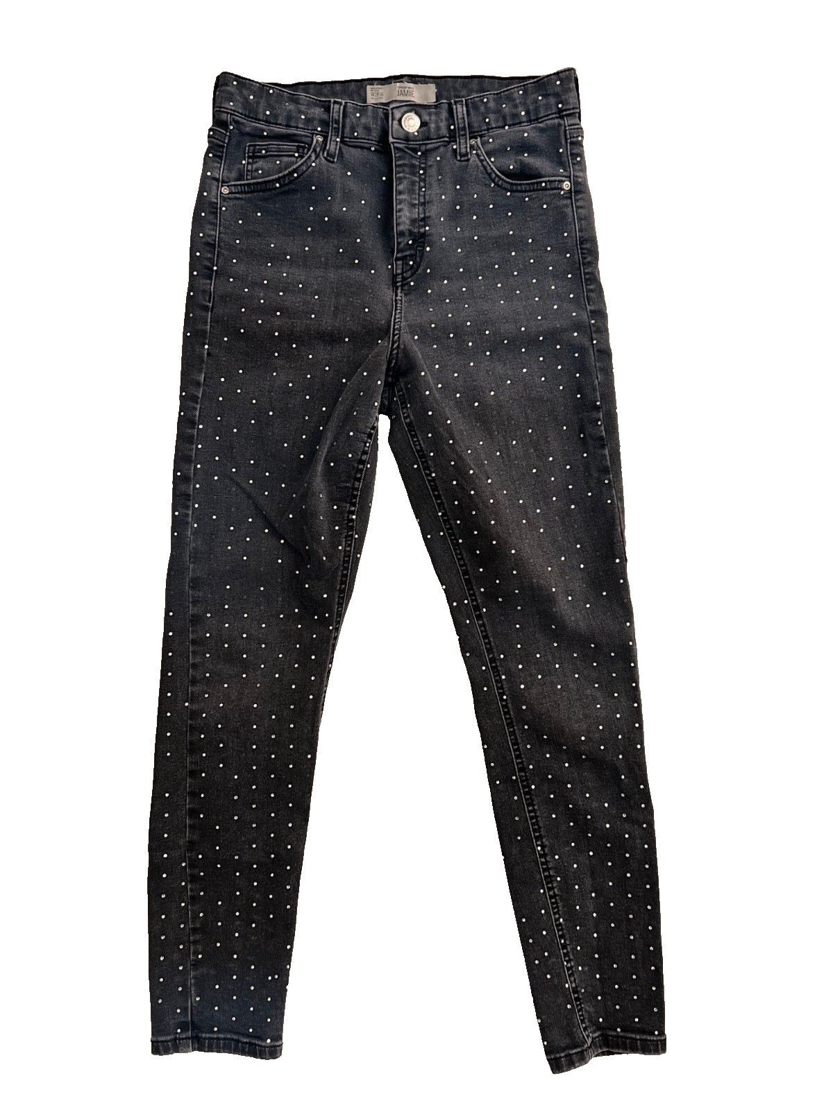 Topshop TopShop Moto Jamie Crystalized Rhinestone Studded Jeans 28 Size 28" / US 6 / IT 42 - 1 Thumbnail