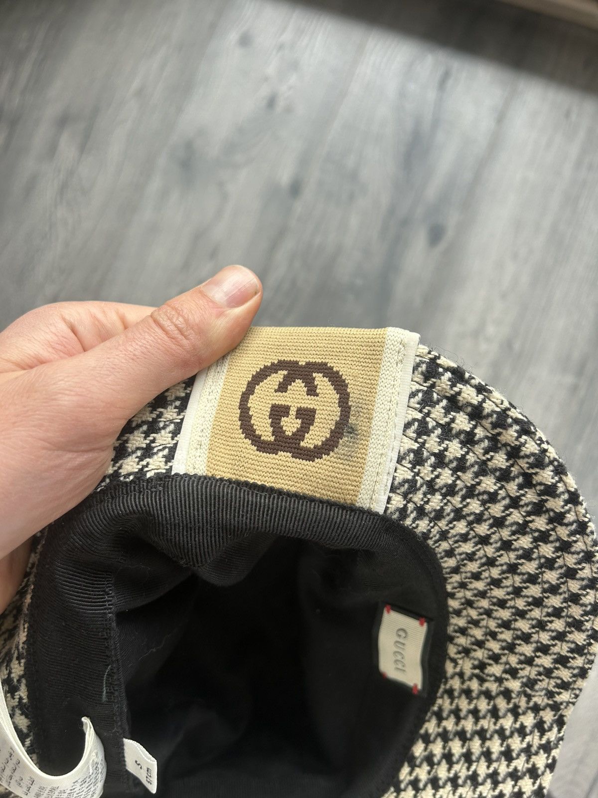 Gucci Gucci Houndstooth Bucket Hat with GG Detail Size ONE SIZE - 7 Thumbnail