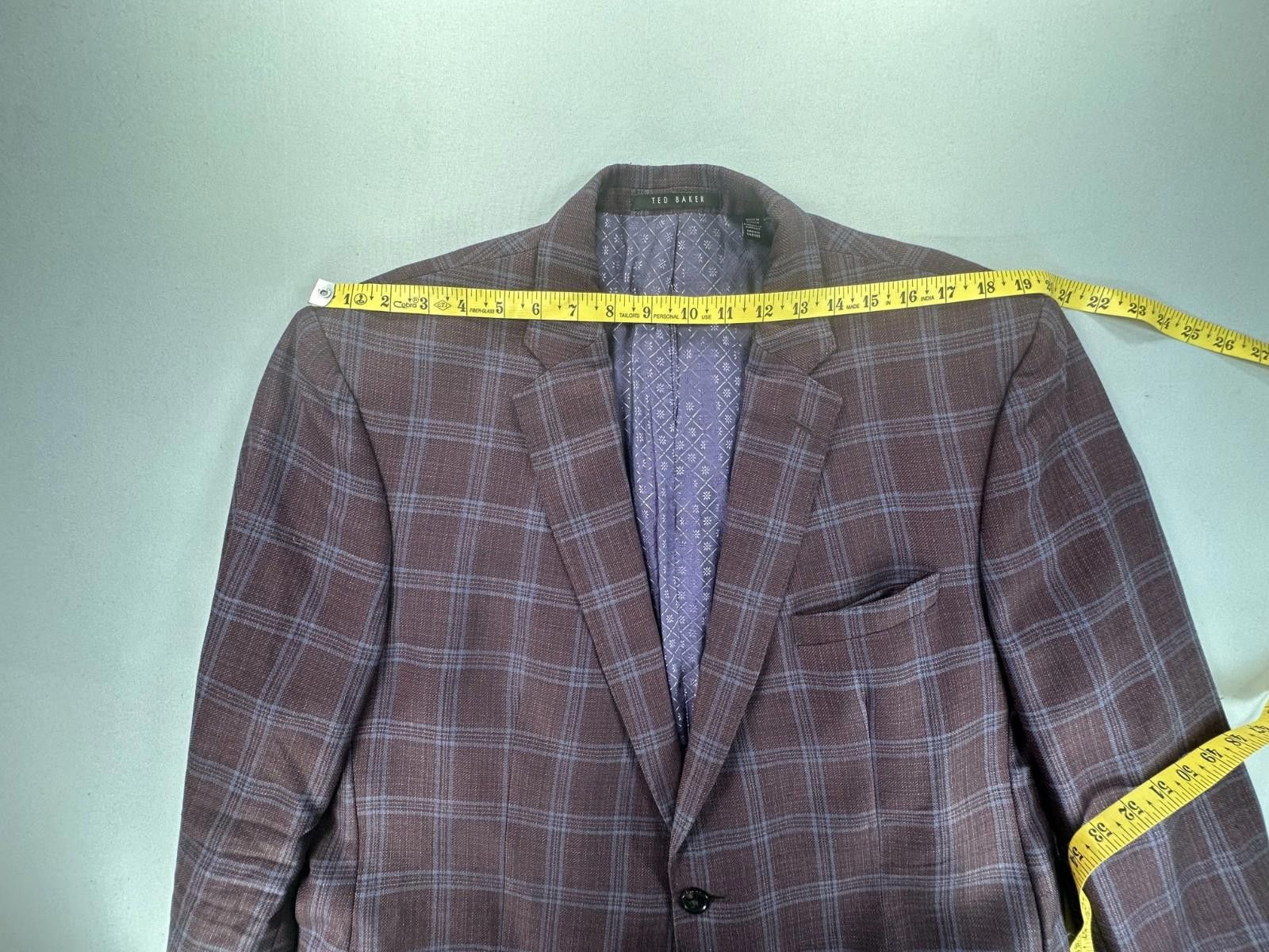 Ted Baker Ted Baker Men 44 Purple Endurance Single Breasted Sport Coat Size 44R - 2 Thumbnail