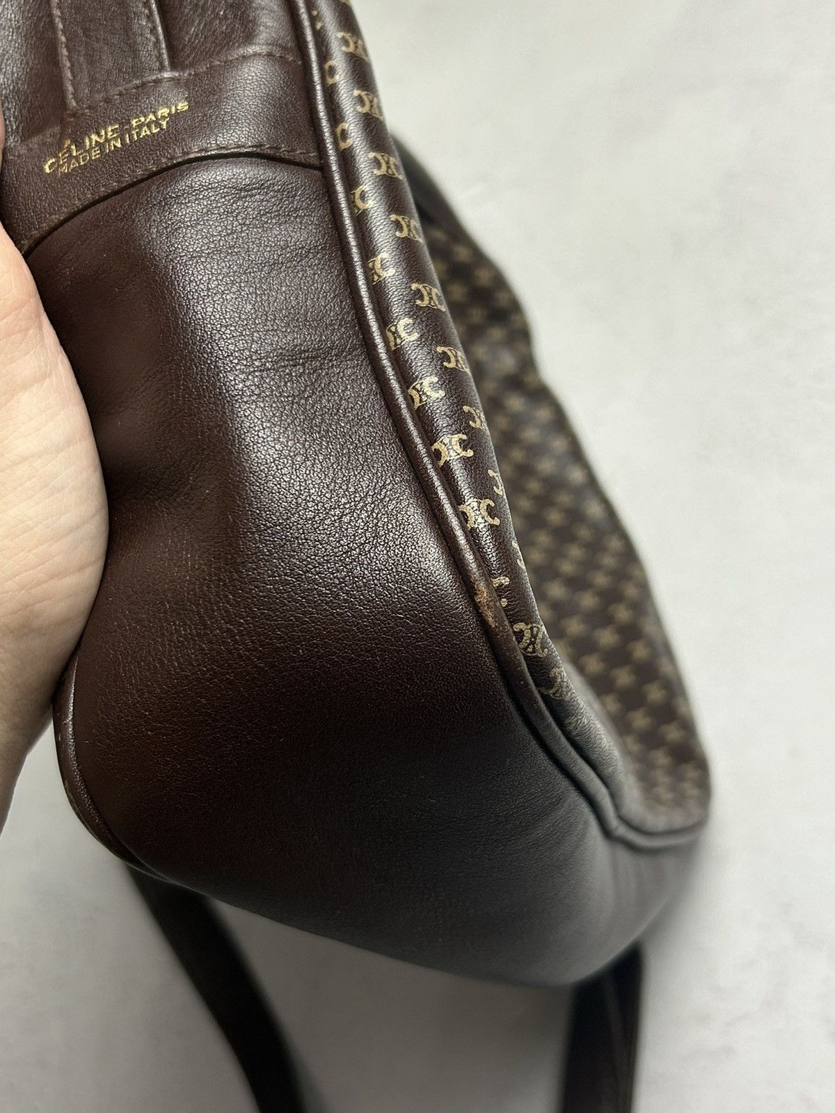 Celine × Designer Celine shoulder bag Triomphe gold hardware leather Size ONE SIZE - 12 Thumbnail