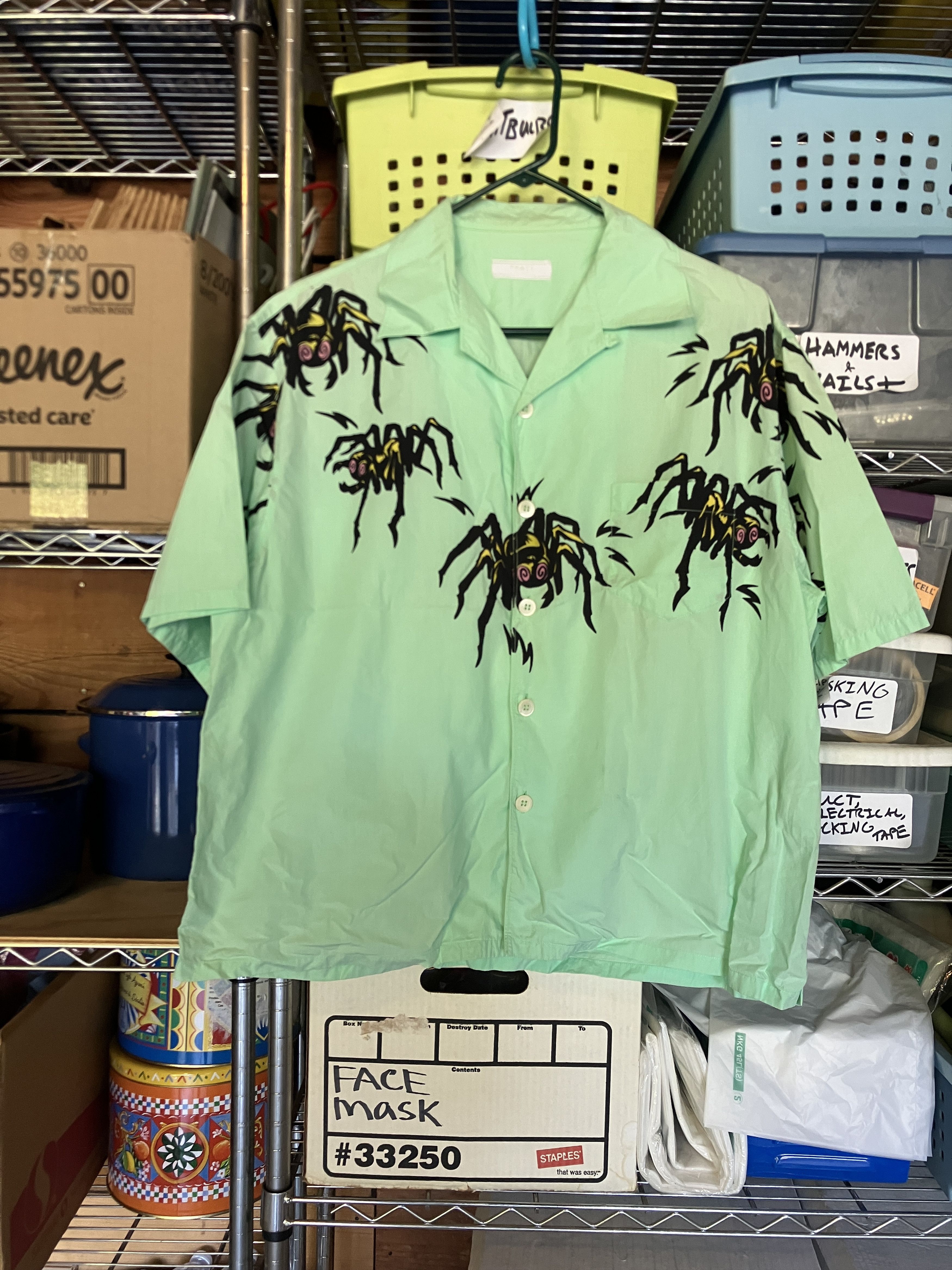 Prada SS18 Tarantula Camp Collar Shirt Size US XL / EU 56 / 4 - 1 Thumbnail