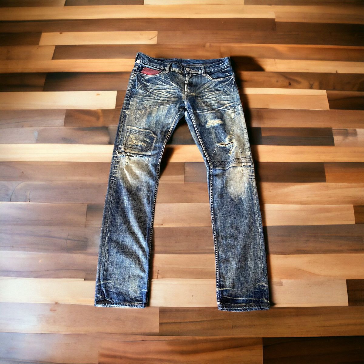 Japanese Brand 🔥RARE🔥Vintage EDGE RUPERT Slimfit Distressed Denim Size US 34 / EU 50 - 1 Thumbnail
