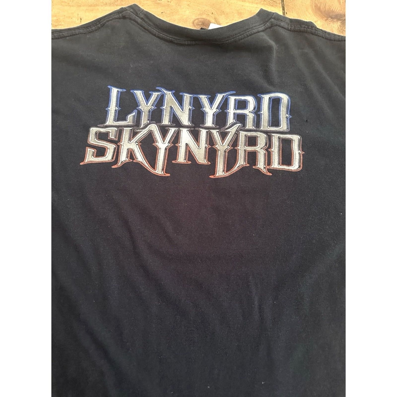 Vintage VINTAGE Lynyrd Skynyrd Band Concert Black T-Shirt Large Distressed Skull Flames Mens L Size US L / EU 52-54 / 3 - 8 Thumbnail