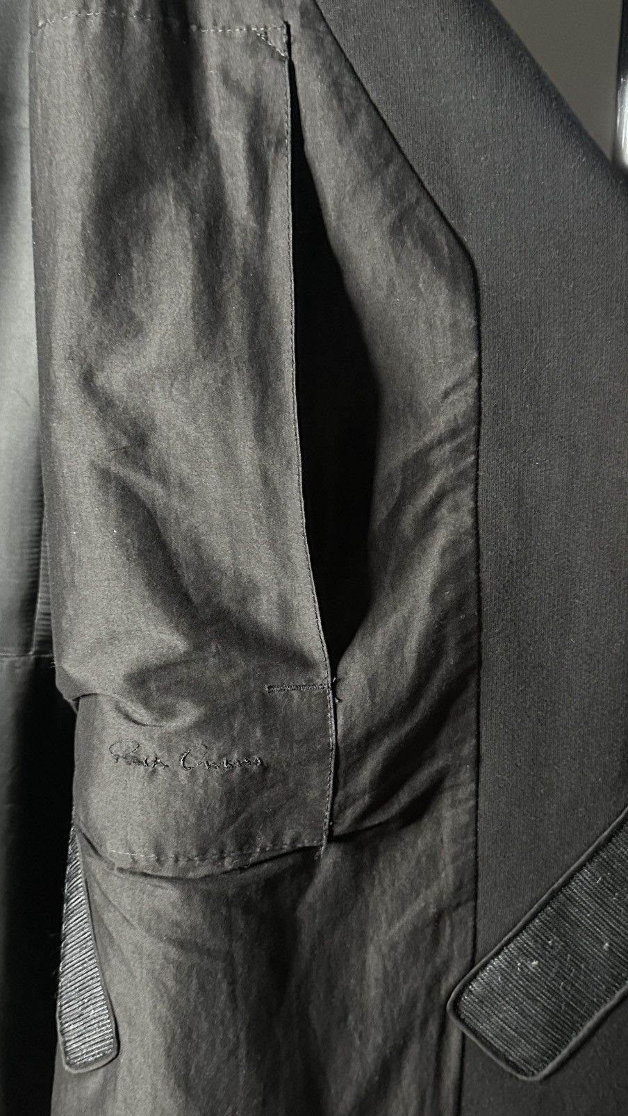 Rick Owens Coat with leather sleeves Size US L / EU 52-54 / 3 - 8 Thumbnail