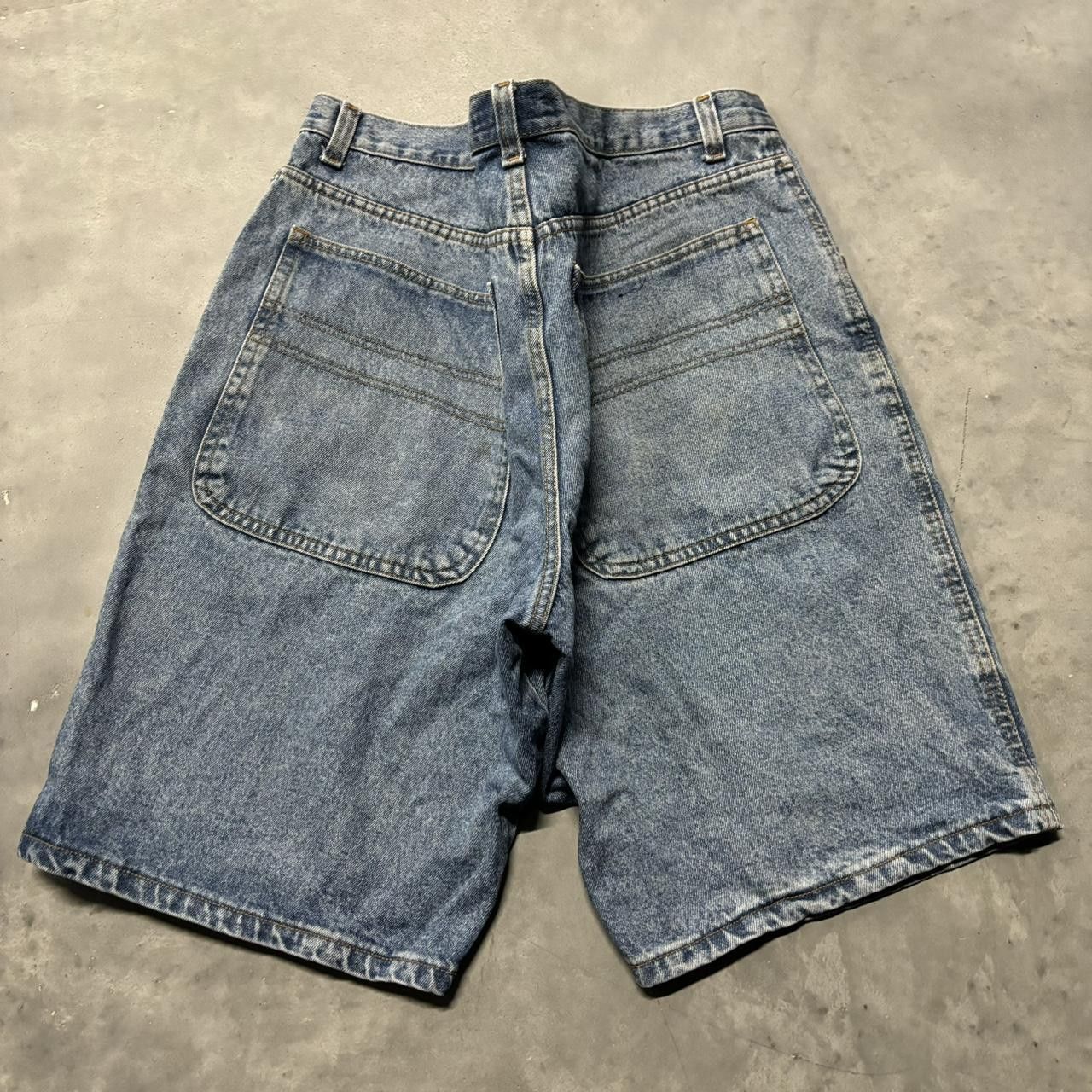 Japanese Brand × Vintage Crazy Vintage Y2K/2000s Baggy Denim Skater Jean Shorts Jorts! Size US 40 / EU 56 - 2 Thumbnail