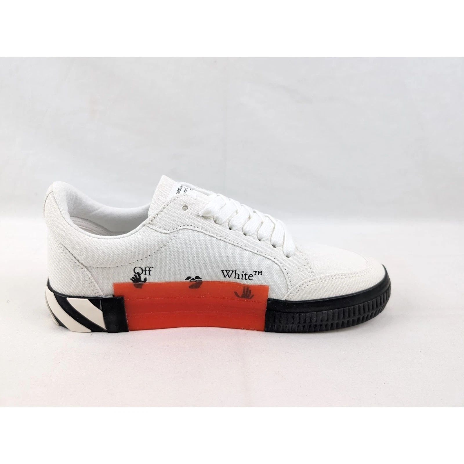 Off-White o1rshd1 Low-Top Sneakers Vulcanized Canvas in White/Black Size US 12 / EU 45 - 7 Thumbnail