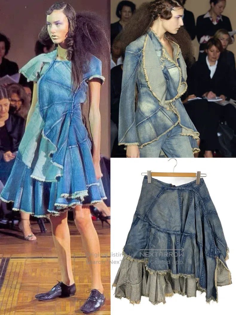 Junya Watanabe Junya Watanabe size S Asymmetric Denim Skirt Size 22" - 1 Thumbnail