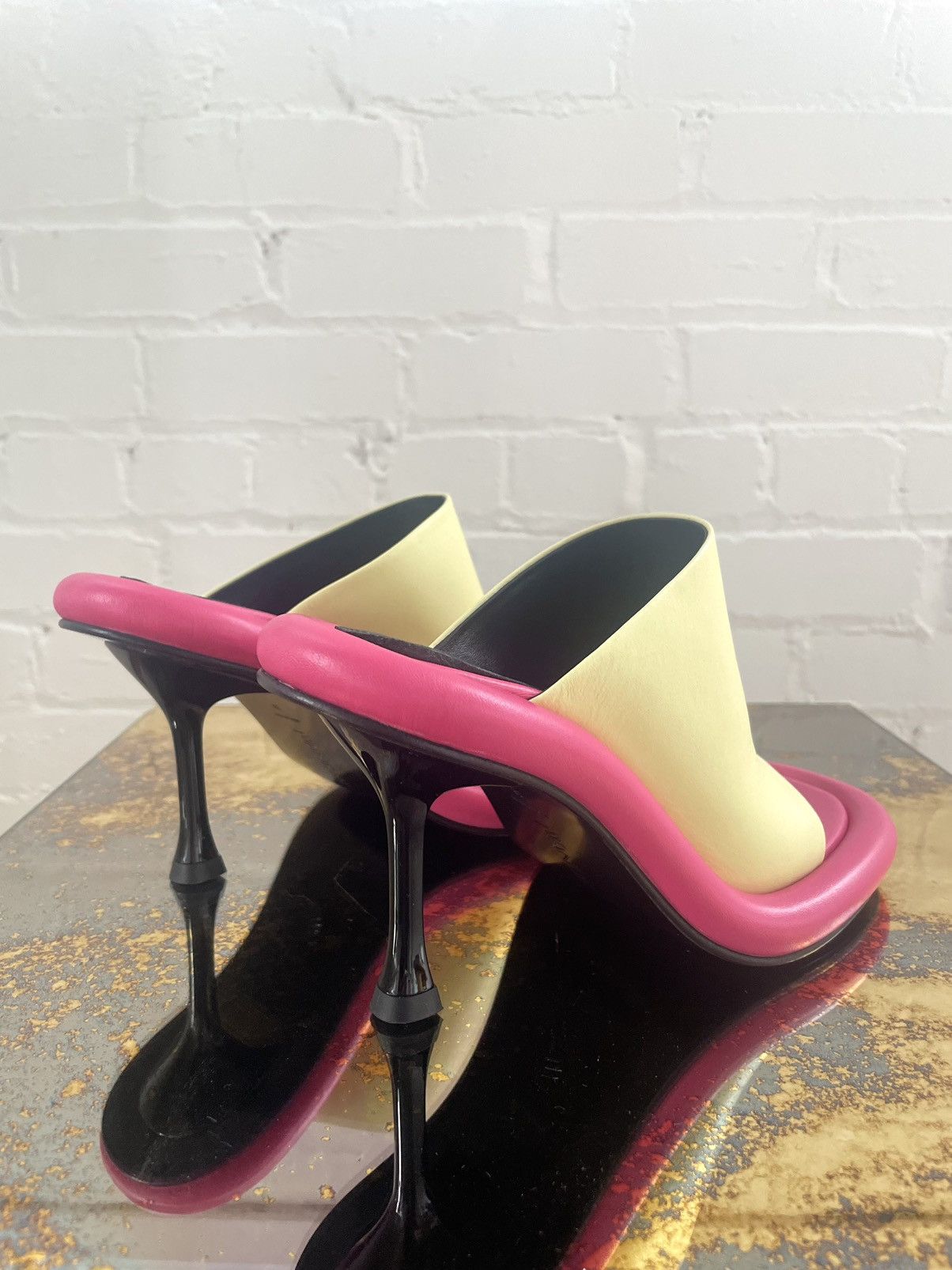 JW Anderson JW Anderson BUMPER-TUBE LEATHER MULES💛🩷 Size US 6 / IT 36 - 3 Thumbnail