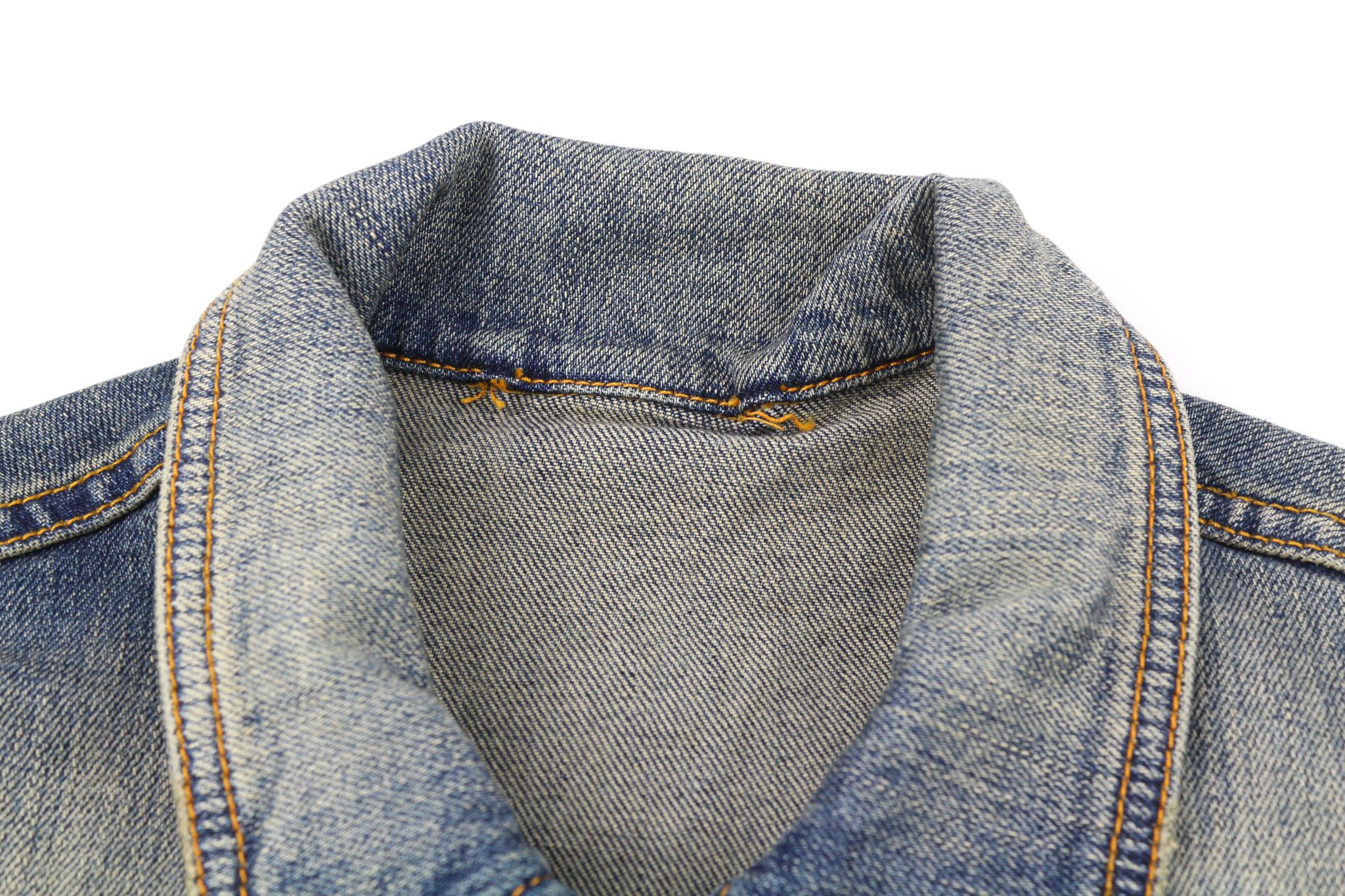 Nudie Jeans S Blue Denim Polo Neck Logo Jacket 80391 Size US S / EU 44-46 / 1 - 8 Thumbnail