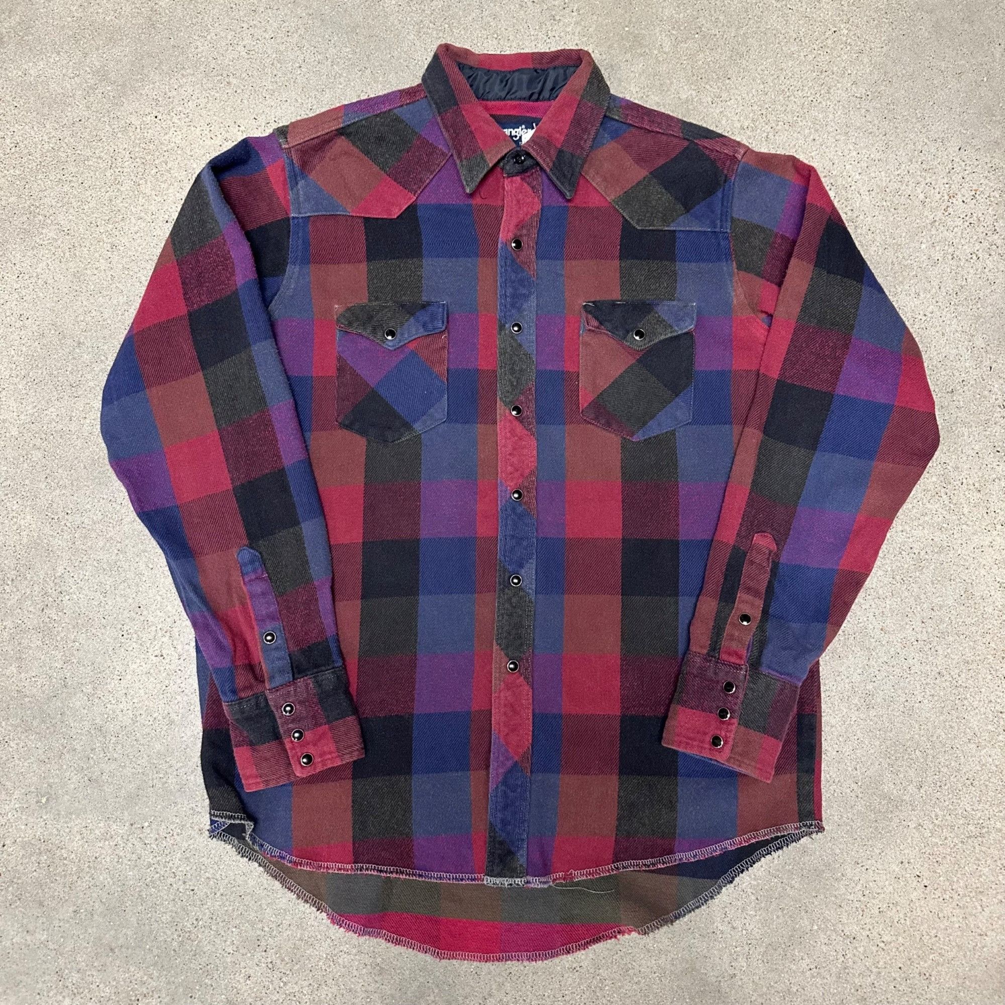 Vintage Wrangler Pearl Snap Brushpopper Flannel Shirt