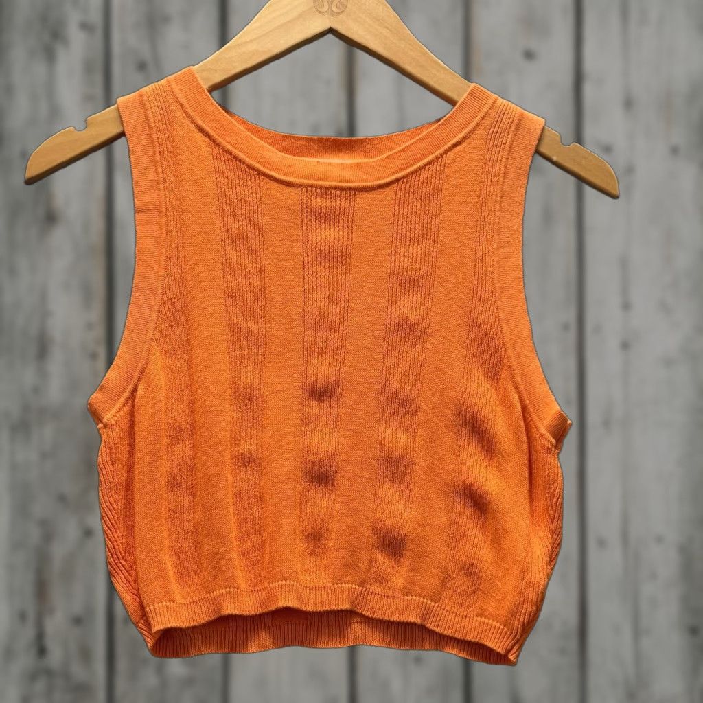 Solid & Striped Solid & Striped Sweater Vest Womens Medium Orange Cropped Knit Tank Top Size M / US 6-8 / IT 42-44 - 1 Thumbnail