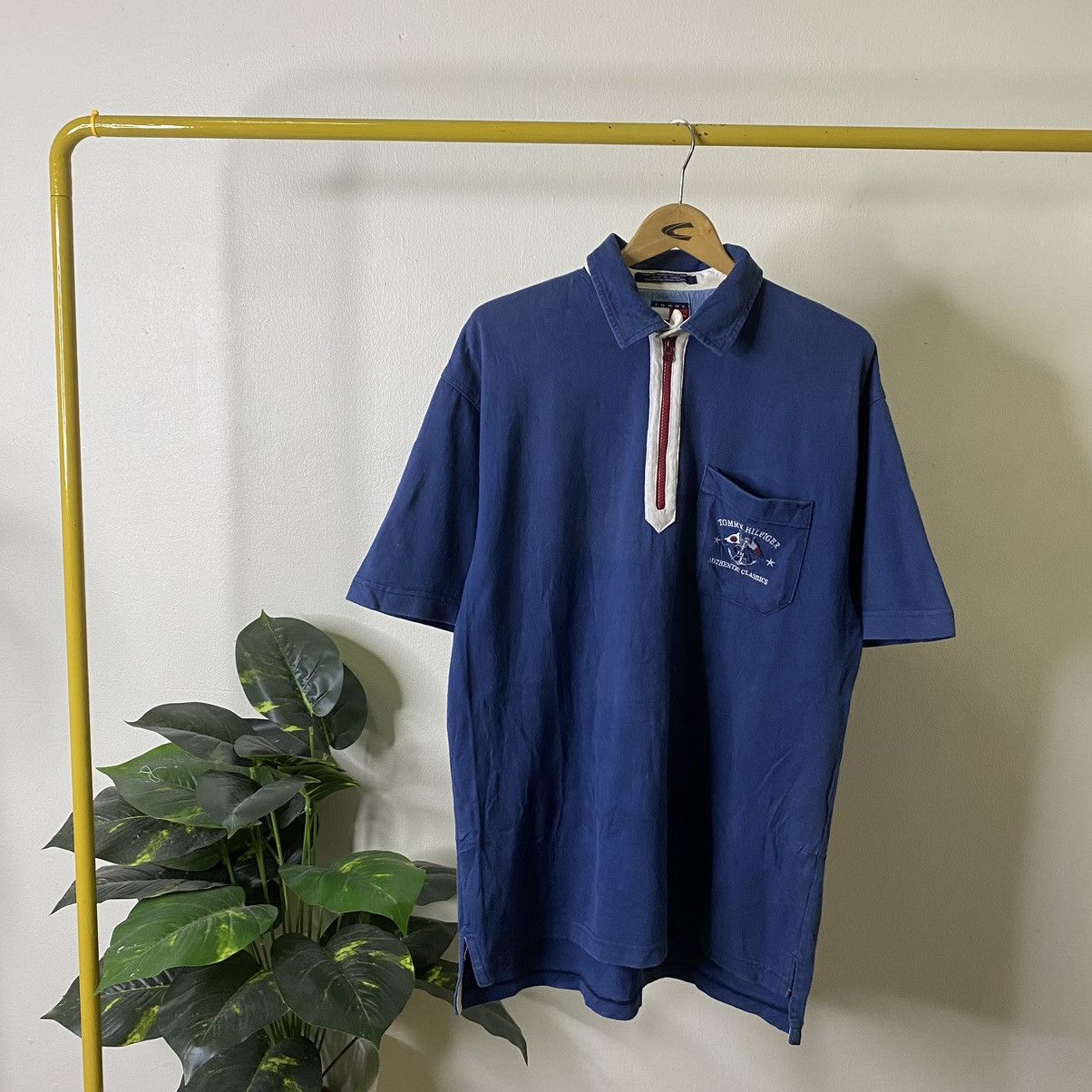 Tommy Hilfiger Vintage Tommy Hilfiger Half Zipper Polo Tee Size US L / EU 52-54 / 3 - 1 Thumbnail