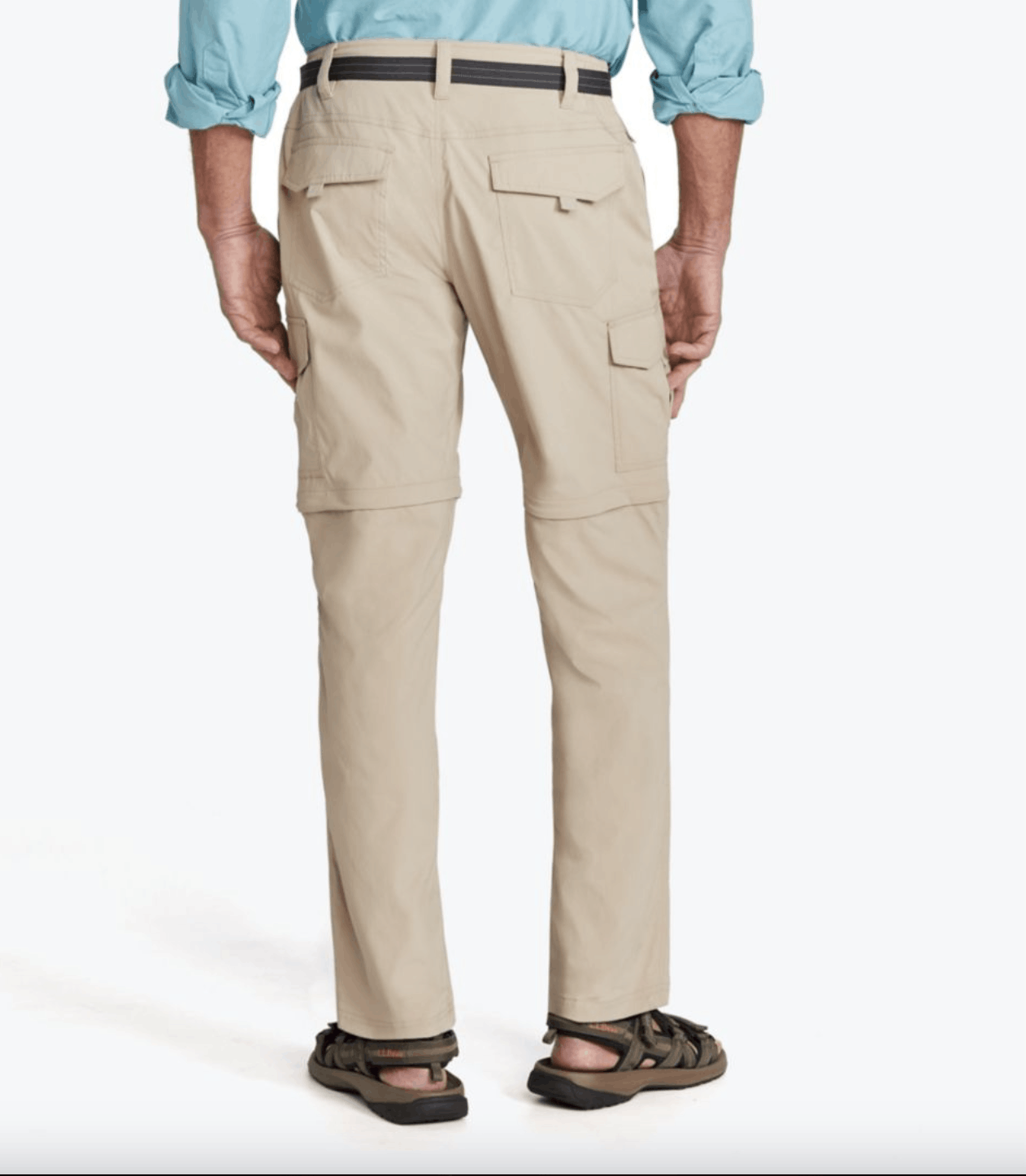 L.L. Bean LL BEAN Tropicwear Khaki Shorts-to-Pants Flex Zip Pockets Size US 34 / EU 50 - 2 Thumbnail