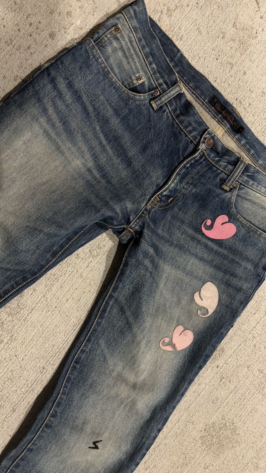 Undercover Undercover AW2005 Arts & Craft Boro Heart Denim Size US 32 / EU 48 - 3 Thumbnail