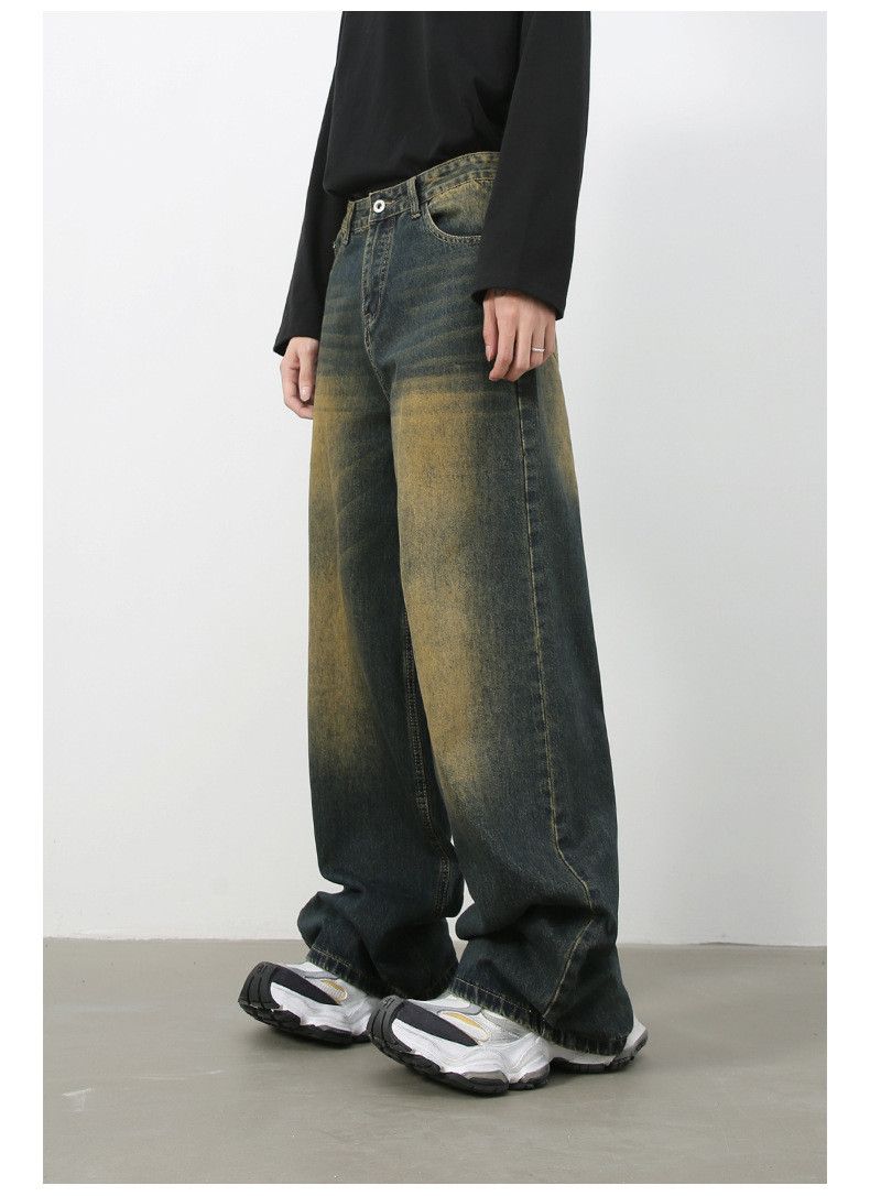 Japanese Brand × Jean Men's distressed washed all-match casual straight jeans Size US 32 / EU 48 - 3 Thumbnail