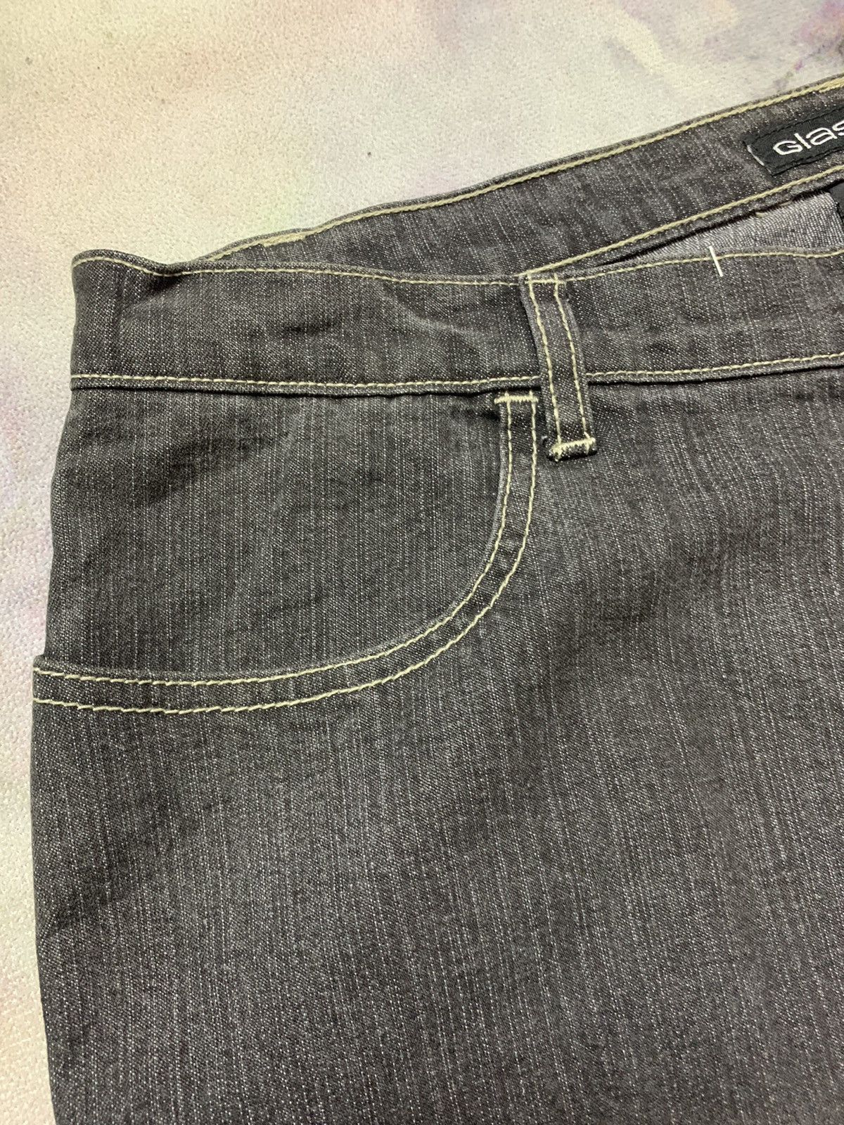 Japanese Brand Flared Japanese Brand Glassons Washed Black Wide Flare Baggy Size US 34 / EU 50 - 7 Thumbnail