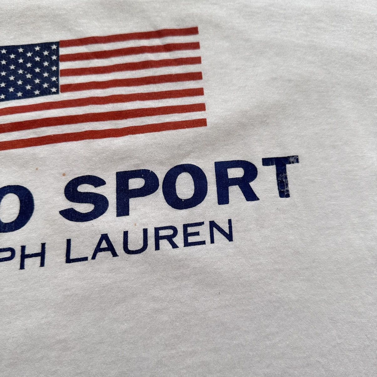 Polo Ralph Lauren 90s Polo Sport Ralph Lauren Single Stitch Faded T-Shirt Size US XL / EU 56 / 4 - 5 Thumbnail