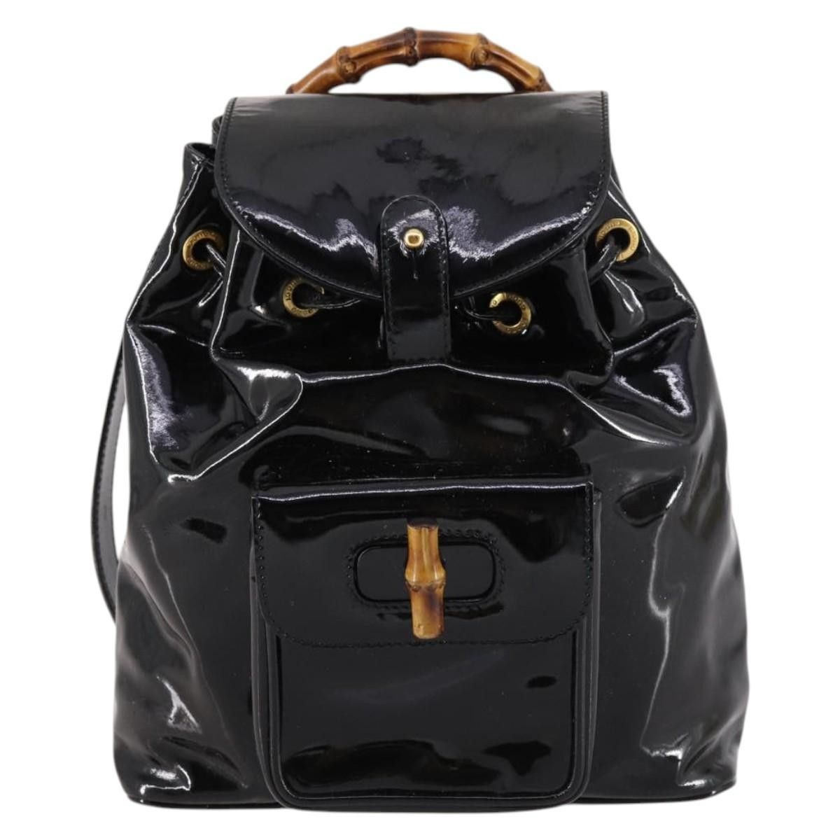 Gucci Gucci Vintage Bamboo Backpack Patent Size ONE SIZE - 1 Thumbnail