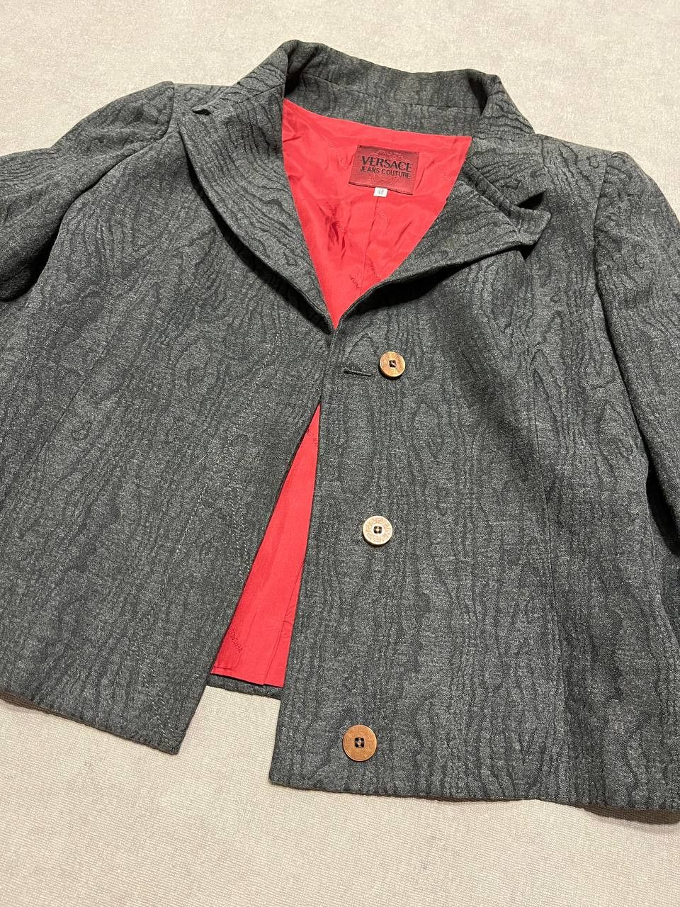 Versace Versace Jeans Couture Women`s Wood Print Blazer Jacket Size L / US 10 / IT 46 - 9 Thumbnail