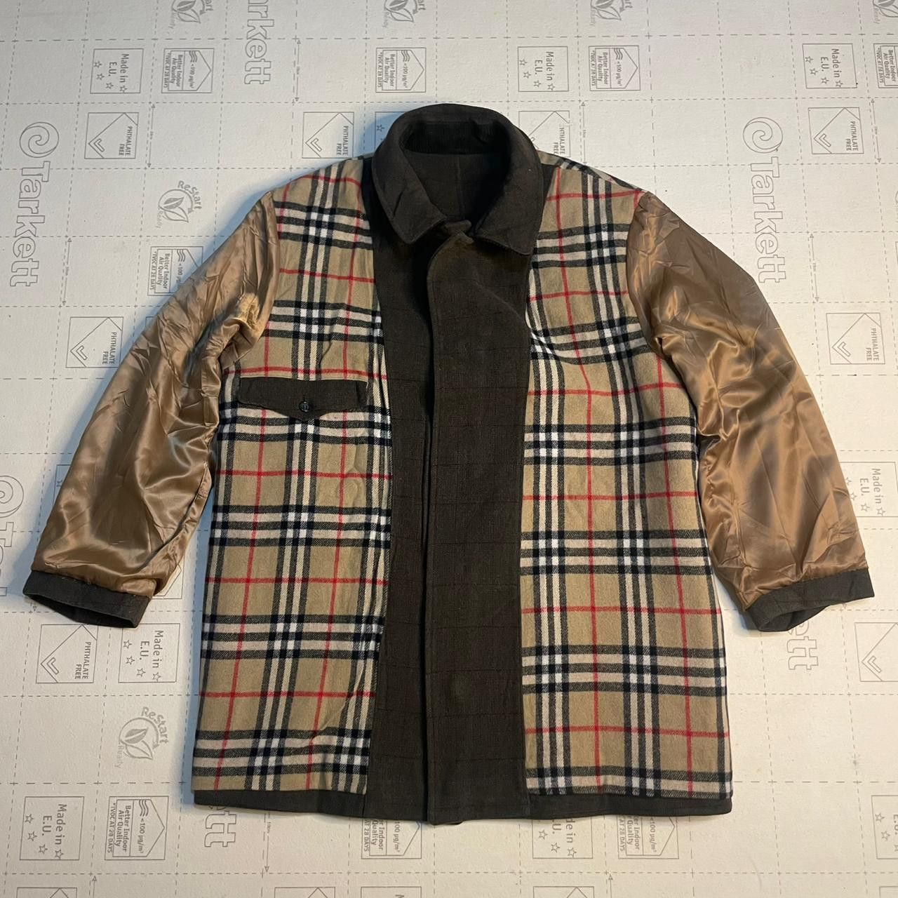 Burberry VINTAGE Burberry coat nova check virgin wool green olive Size US L / EU 52-54 / 3 - 3 Thumbnail