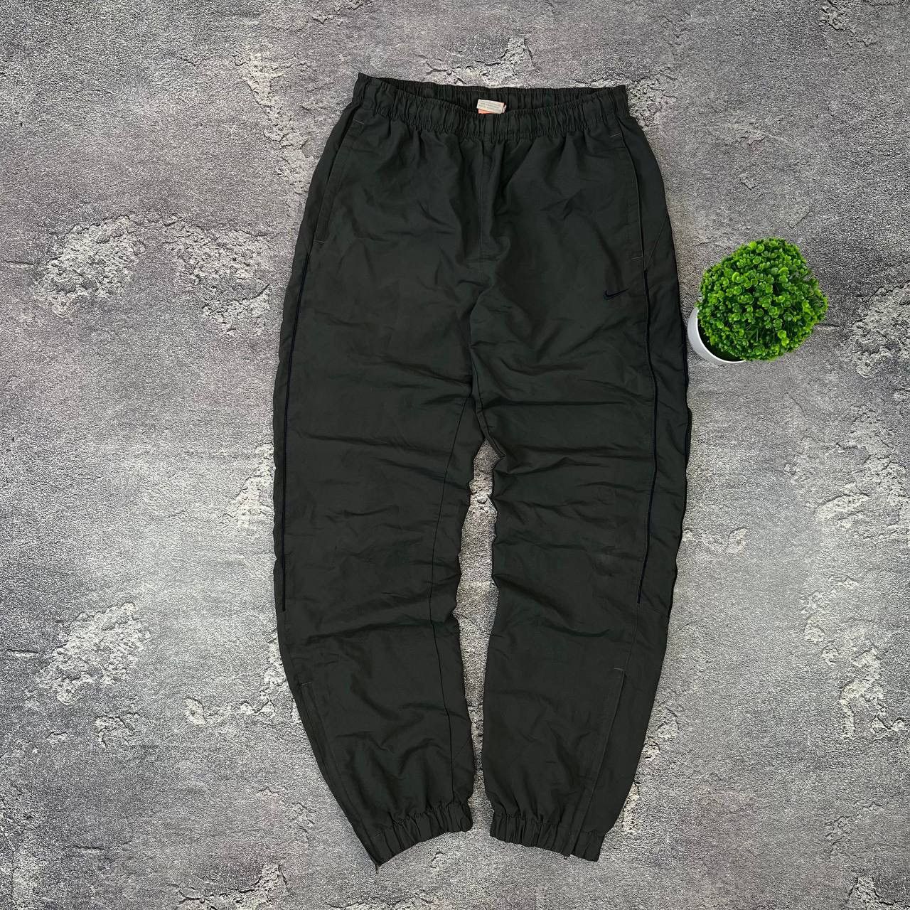 Nike Vintage Y2K Style Nike Swoosh Blue Drill Nylon Pants Joggers Size US 33 - 1 Thumbnail