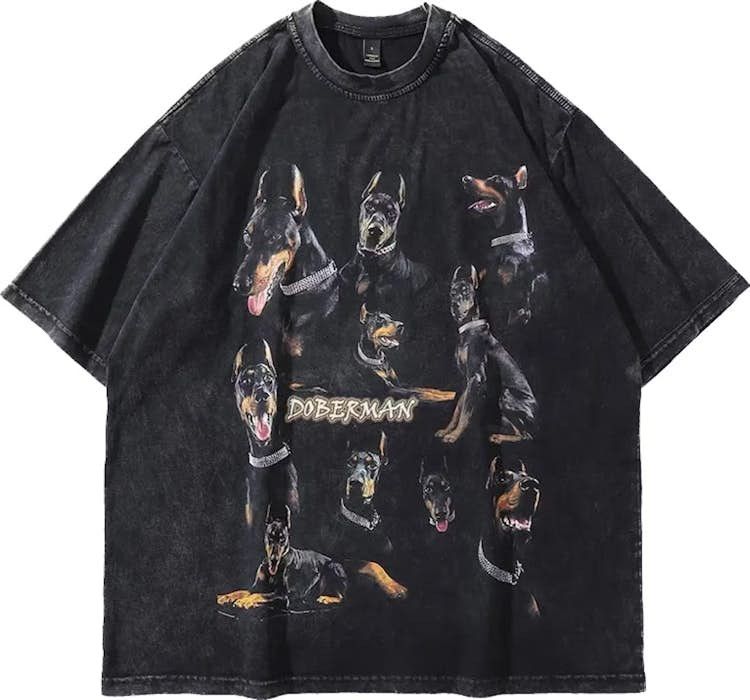 Japanese Brand Oversize Distressed Doberman Dog Tee Size US L / EU 52-54 / 3 - 1 Thumbnail