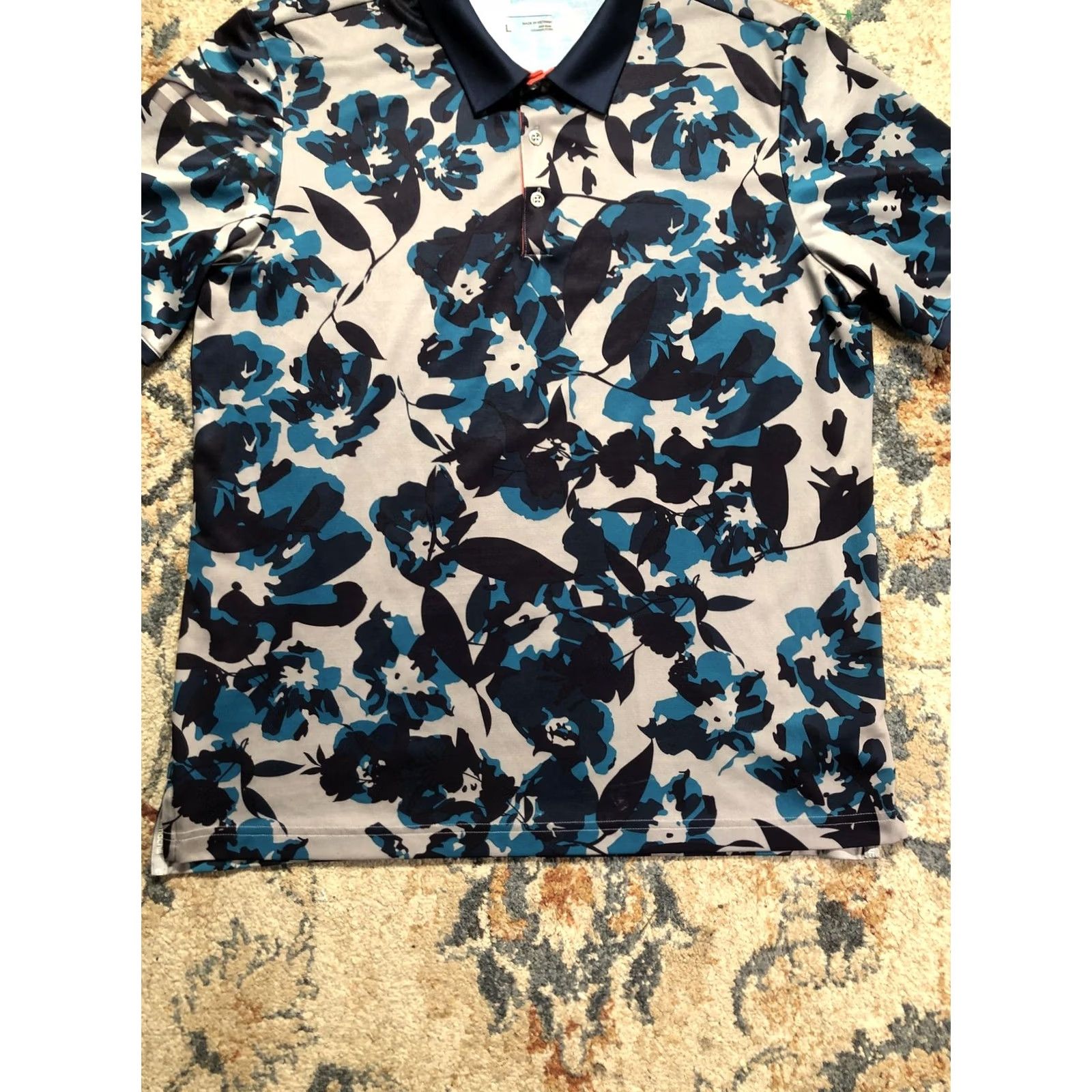 Adidas Adidas Climachill Polo Shirt Mens Large Floral Performance Short Sleeve Size US L / EU 52-54 / 3 - 5 Thumbnail