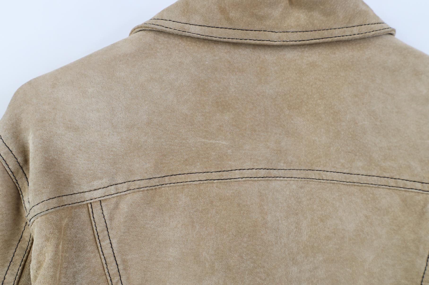 Vintage Vintage 90s Streetwear Babydoll Suede Leather Jacket Size M / US 6-8 / IT 42-44 - 13 Thumbnail