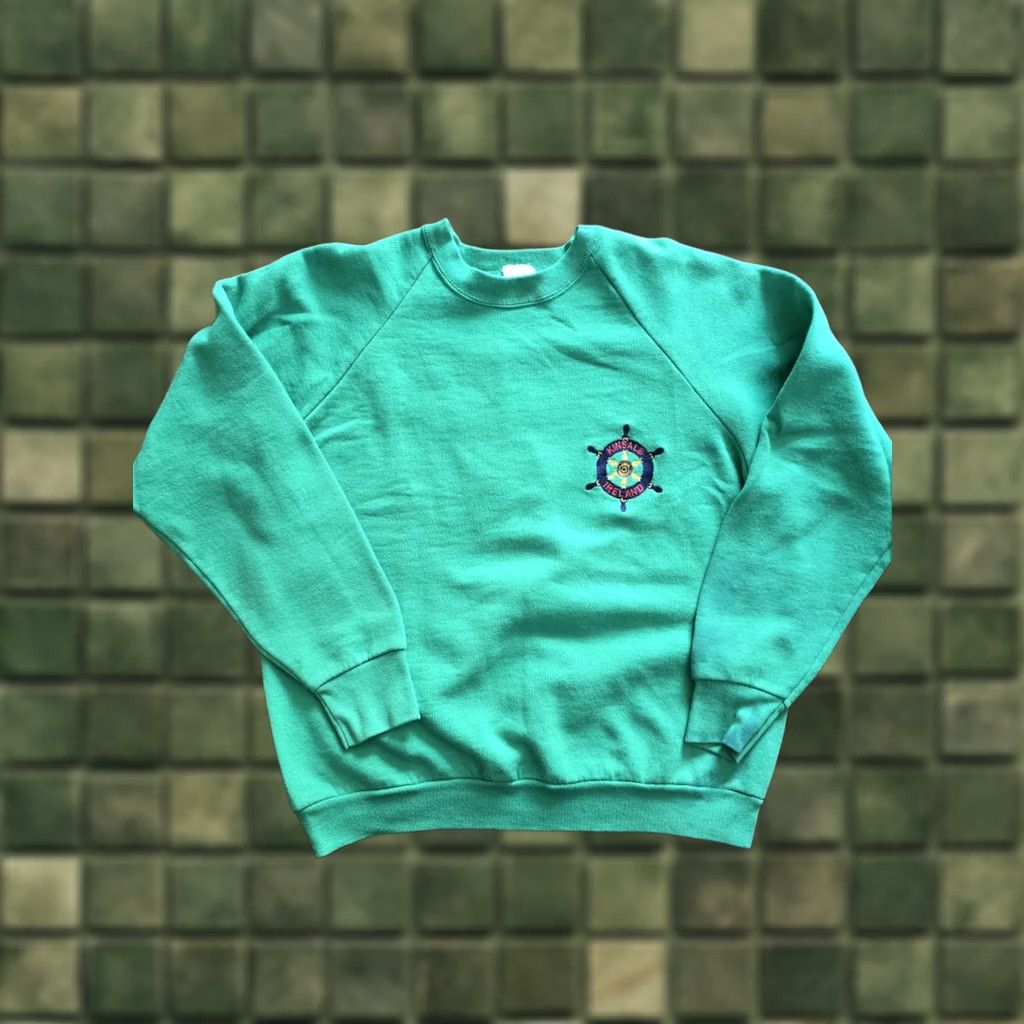 Nautica VINTAGE Green Kinsale Ireland Sweatshirt Adult Large Nautical Ship Wheel 80s 90s Size US L / EU 52-54 / 3 - 1 Thumbnail