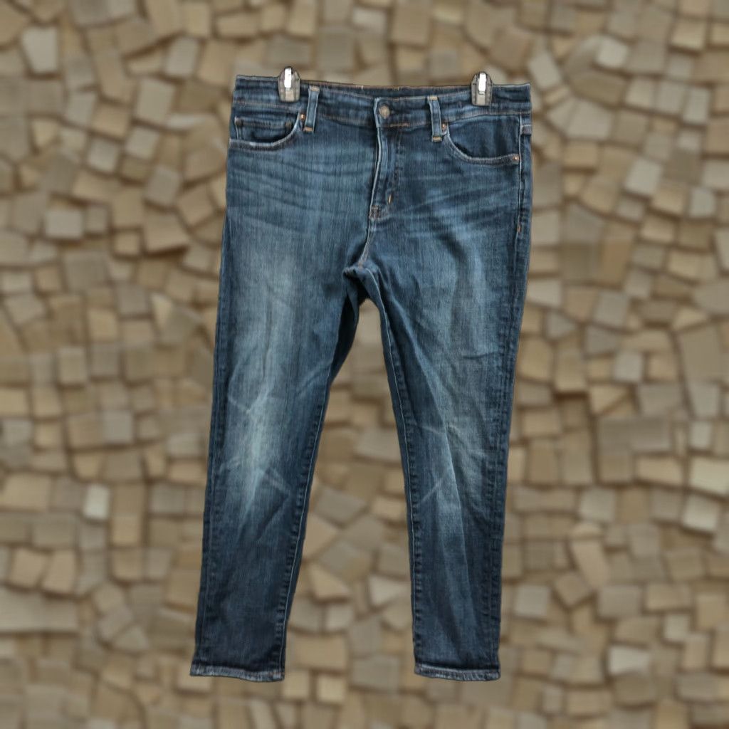 H&M H&M Jeans Skinny Crop Blue 31 Womens Regular Medium Wash Denim 5-Pocket Zipper Button Belt Loops Inseam 26" Cotton Cotton Blend Modern Classic Size 24" / US 00 / IT 34 - 1 Thumbnail