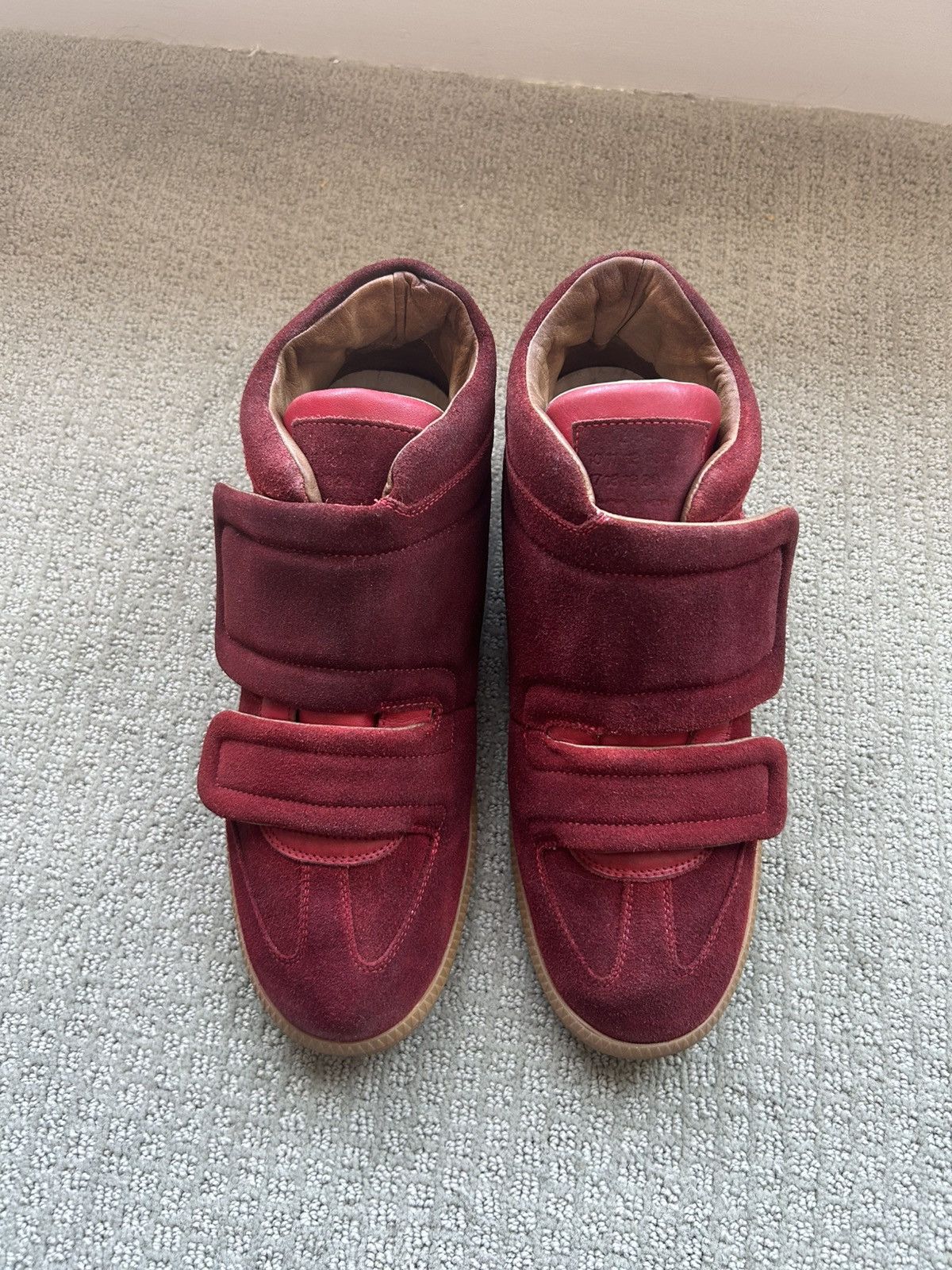 Margiela Clinic GAT Red Suede Lowtop strap