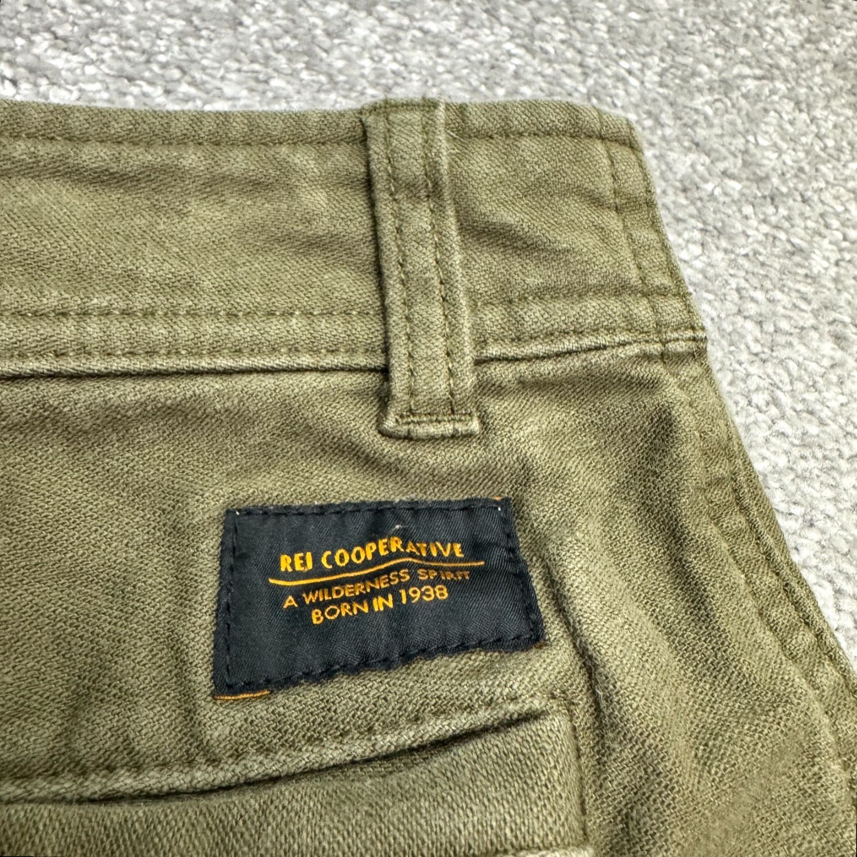 Vintage REI Co-Op Outdoor Jogger Pants Womens 36x30 Green Cotton Drawstring Casual Hike Size 25" / US 0 / IT 36 - 6 Thumbnail