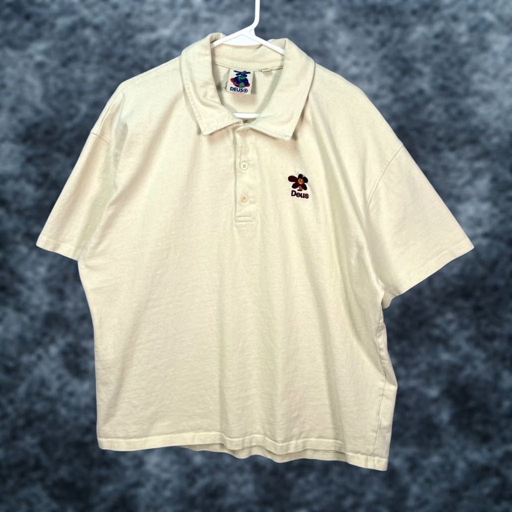 Deus Ex Machina Deus Mens Size Large Stokes Embroidered Beige Polo Shirt Shirt Adult Mens Large Beige Embroidered Polo - Size US L / EU 52-54 / 3 - 1 Thumbnail