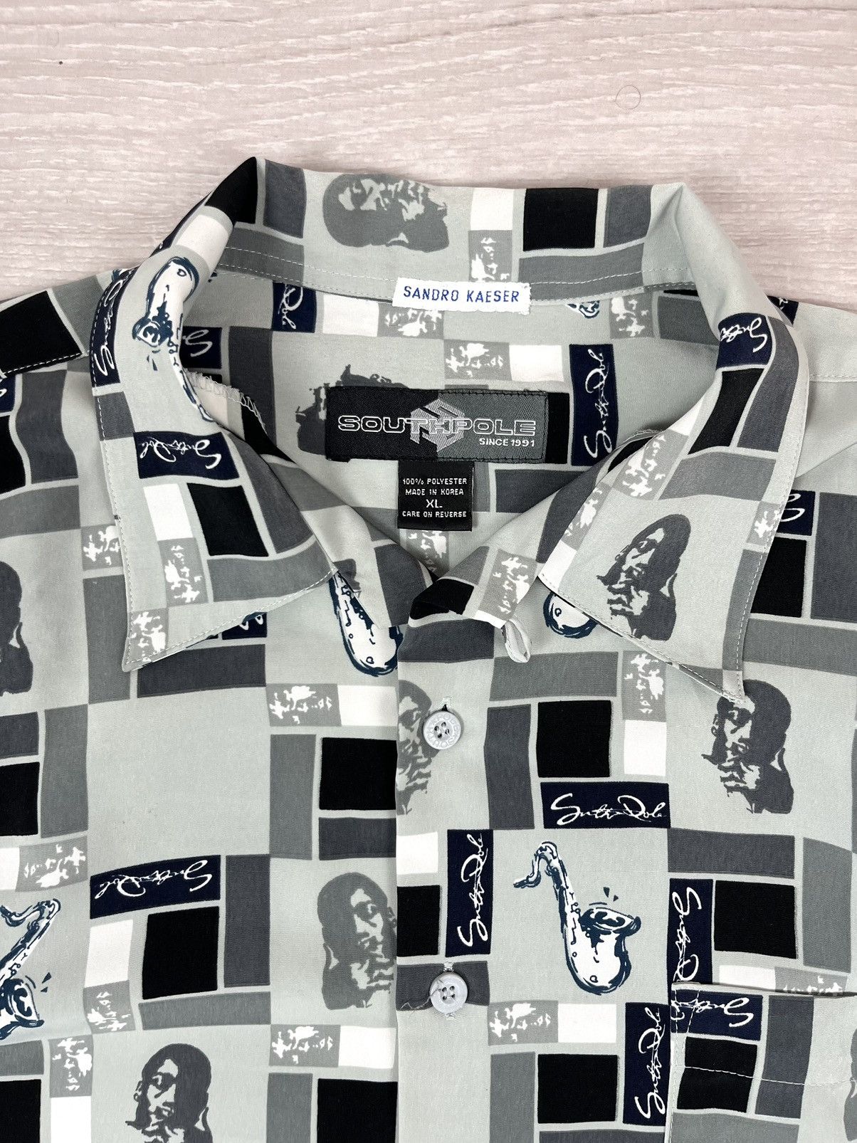 Southpole Southpole Vintage 00s Monogram Jazz Rap Oversized Shirt Size US XL / EU 56 / 4 - 8 Thumbnail