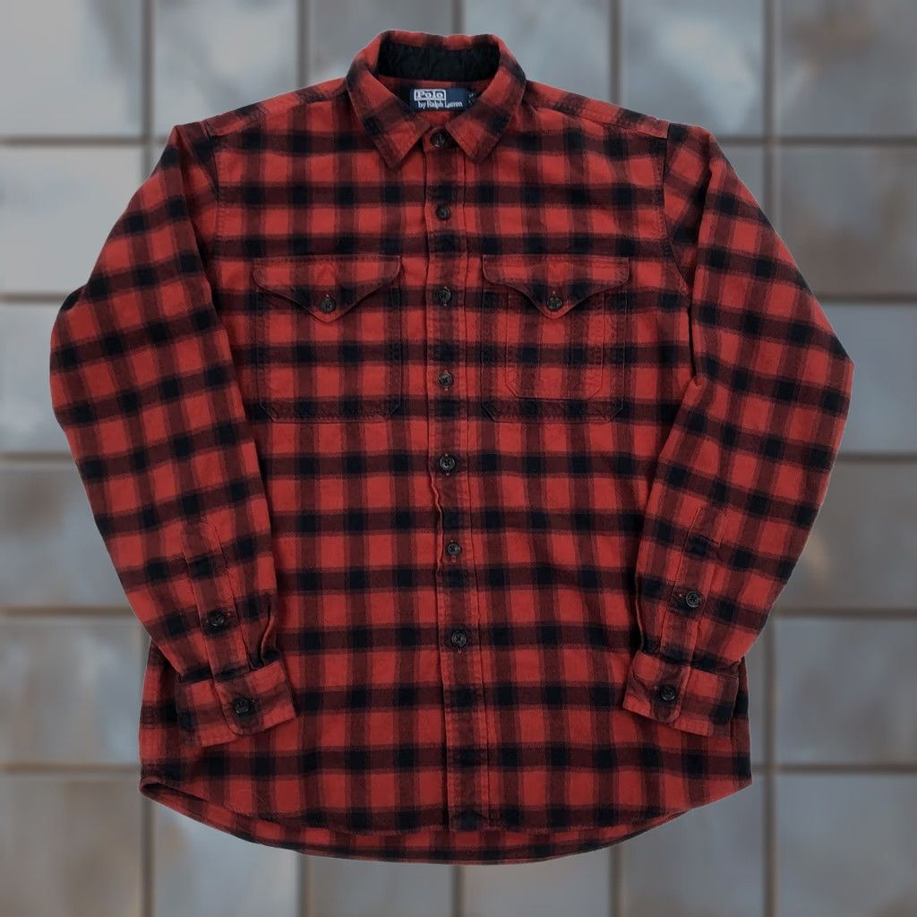 Polo Ralph Lauren Polo Ralph Lauren Men's Red Black Buffalo Plaid Flannel Button-Down Shirt - Casual, Long Sleeve, Cotton, Button-Up, Pocketed, Regular Fit, Size L Size US L / EU 52-54 / 3 - 1 Thumbnail