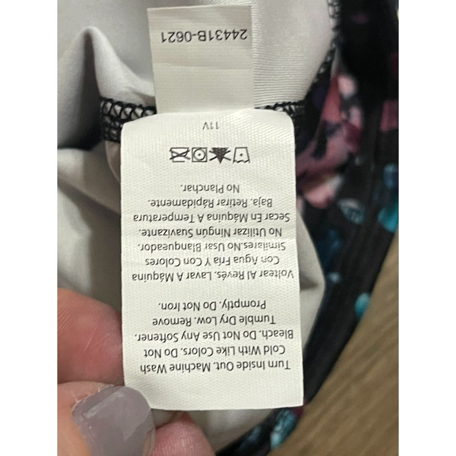 Avia Avia Women's XS Leggings, Black Purple Blue Floral, Pull On Size 26" / US 2 / IT 38 - 7 Thumbnail