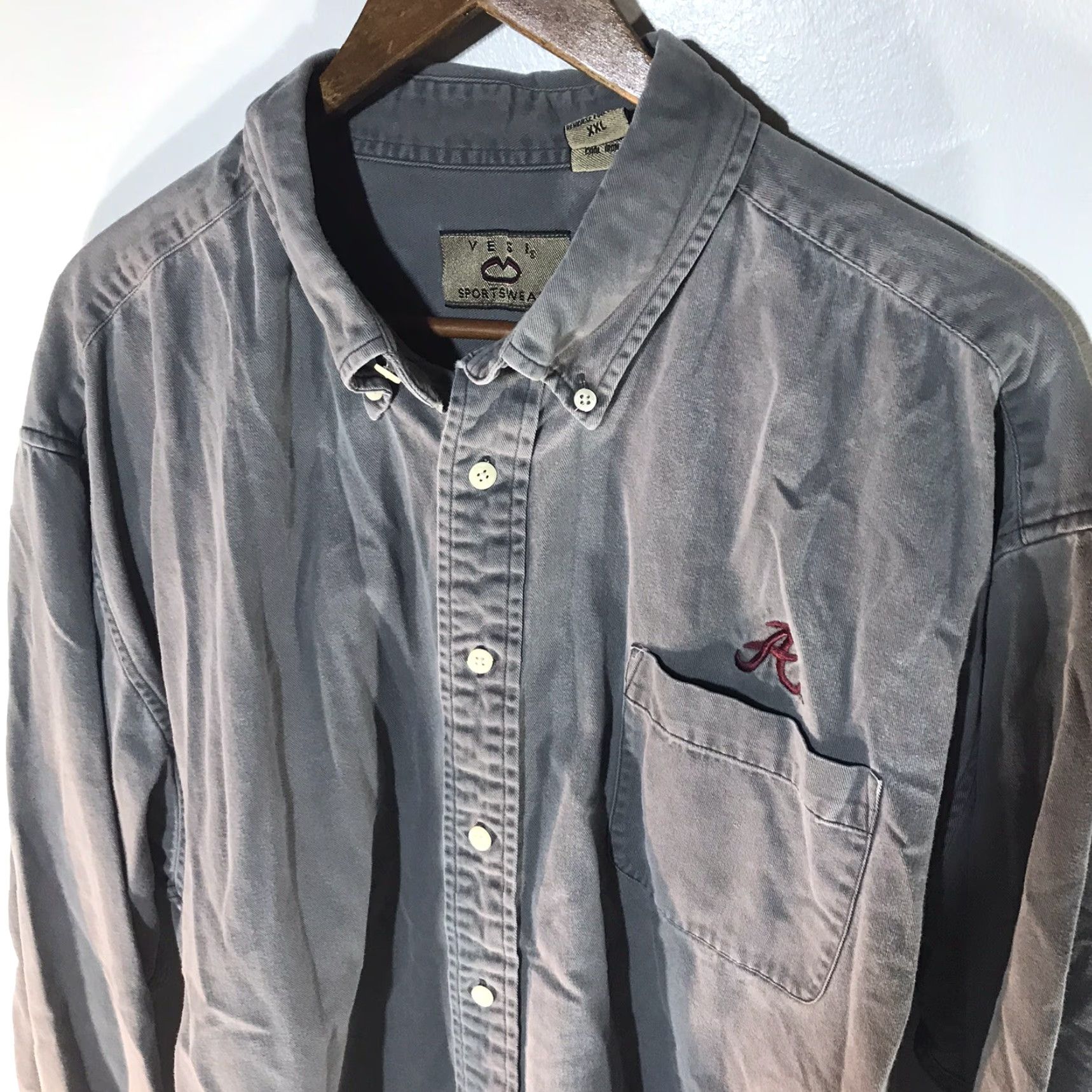 Vintage Vesi Sportswear Alabama Gray 100% Cotton Button-Up Shirt Men XXL Casual Business Travel All Seasons Size US XXL / EU 58 / 5 - 2 Thumbnail