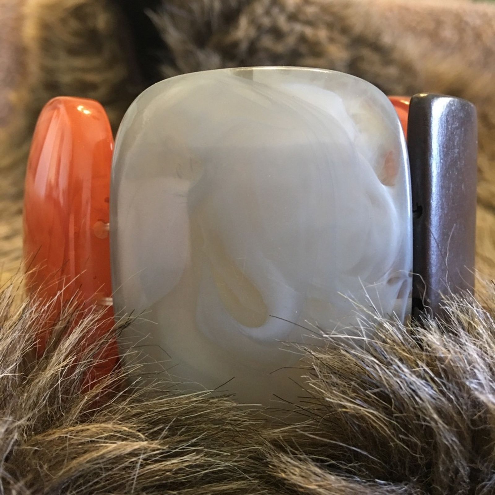Jewelry Chunky wood and resin stretch bracelet Size ONE SIZE - 5 Thumbnail