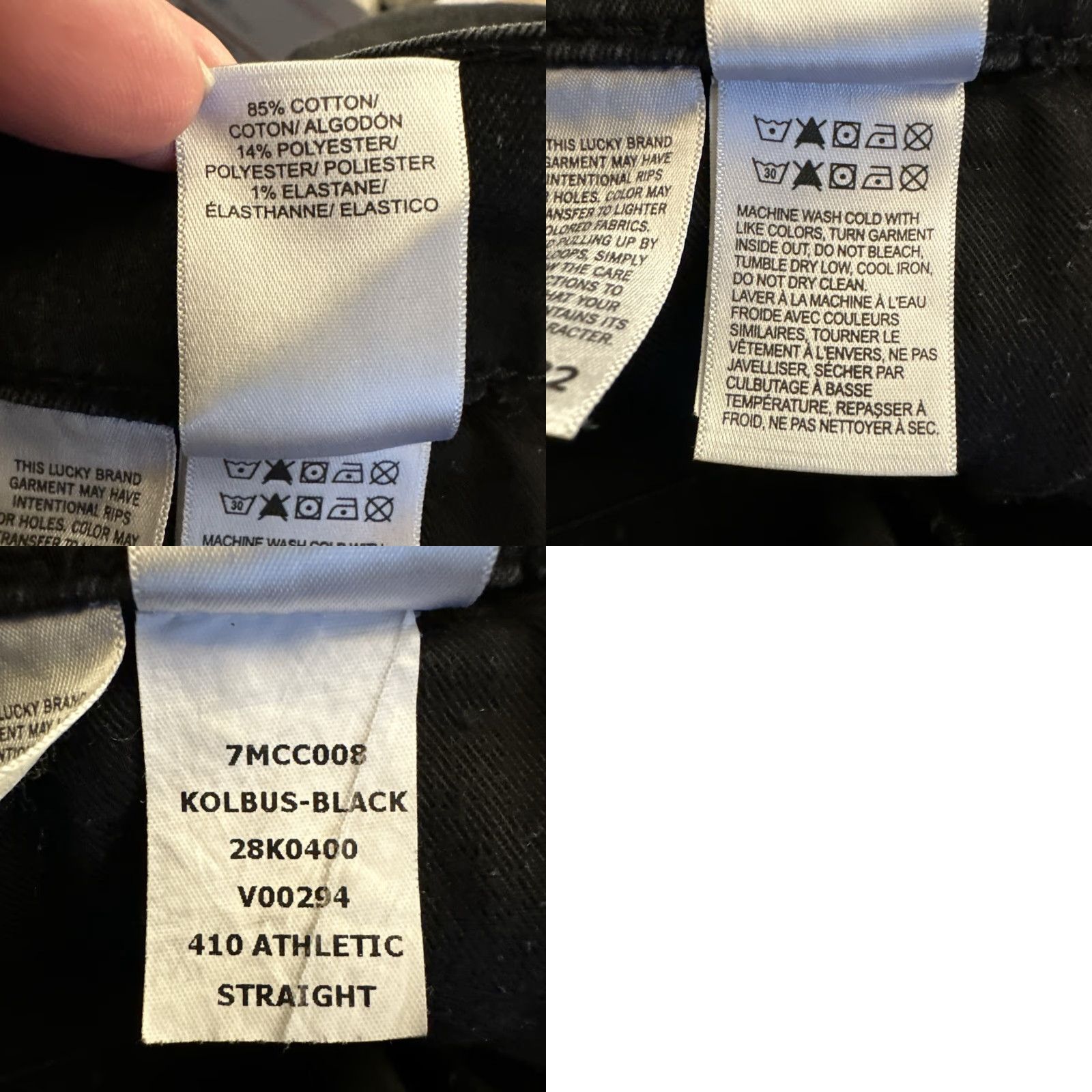 Lucky Brand Lucky Brand 410 Athletic Straight Jeans Mens 36x32 Black Denim Stretch Size US 36 / EU 52 - 9 Thumbnail