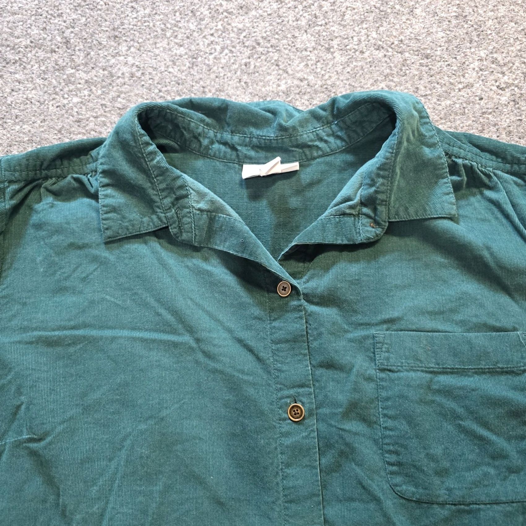 J. Jill J Jill Top Womens Corduroy Button Pocket Long Sleeve Green Medium Shirt Boys? Size M / US 6-8 / IT 42-44 - 2 Thumbnail