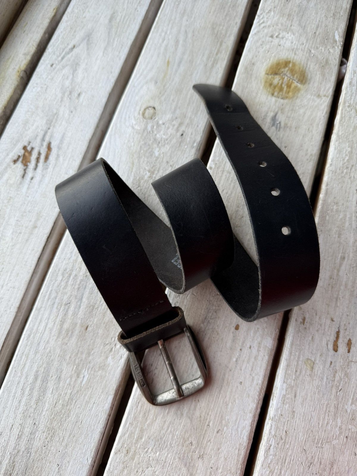 Diesel × Japanese Brand × Vintage Cowboy 90s Diesel Leather Black Belt Made In Italy Size ONE SIZE - 1 Thumbnail