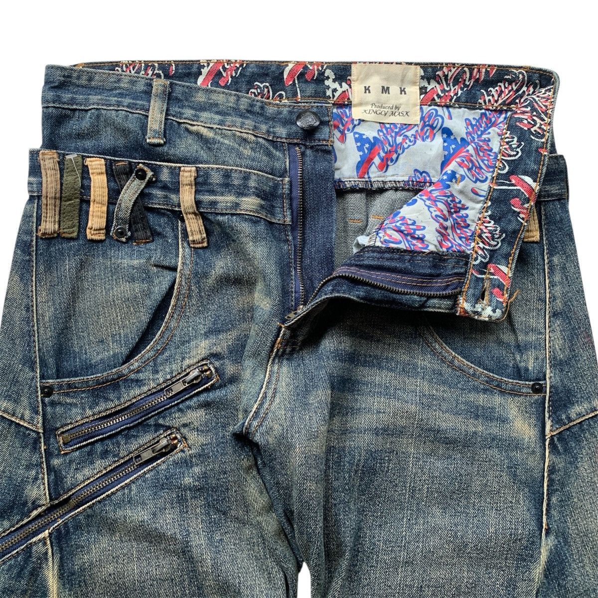 Japanese Brand KMK Double Waist Mud Wash Jeans LGB ifsixwasnine Style Size US 32 / EU 48 - 5 Thumbnail