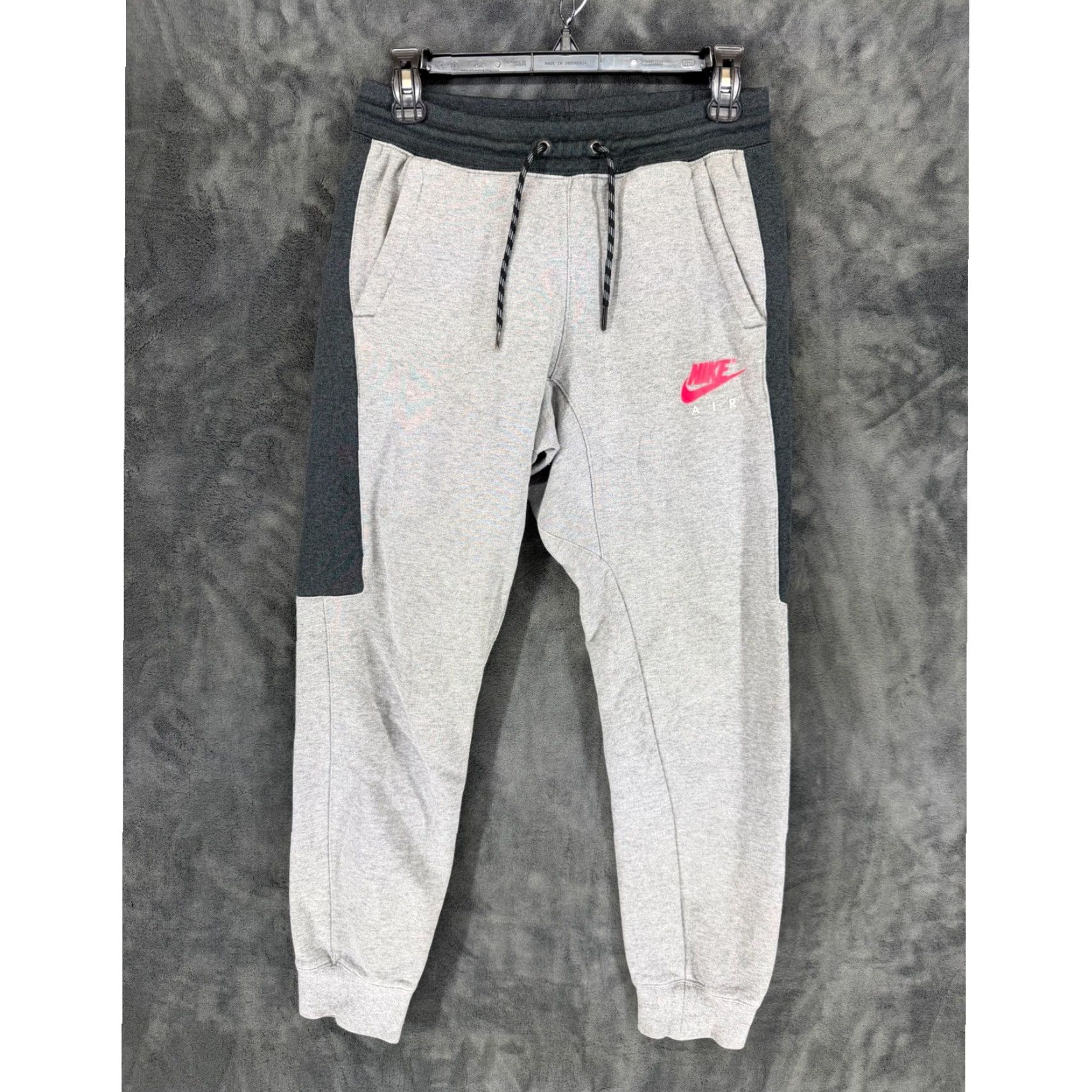 Nike Nike Air Fleece Joggers Grey Charcoal Pink Colorblock Mens Small AQ7257-091 Size US 29 - 2 Thumbnail